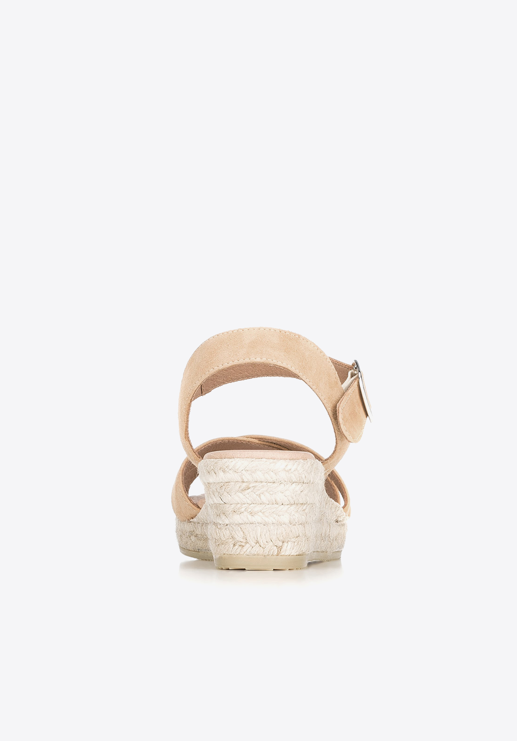 Damskie sandały z zamszu na sznurkowym koturnie