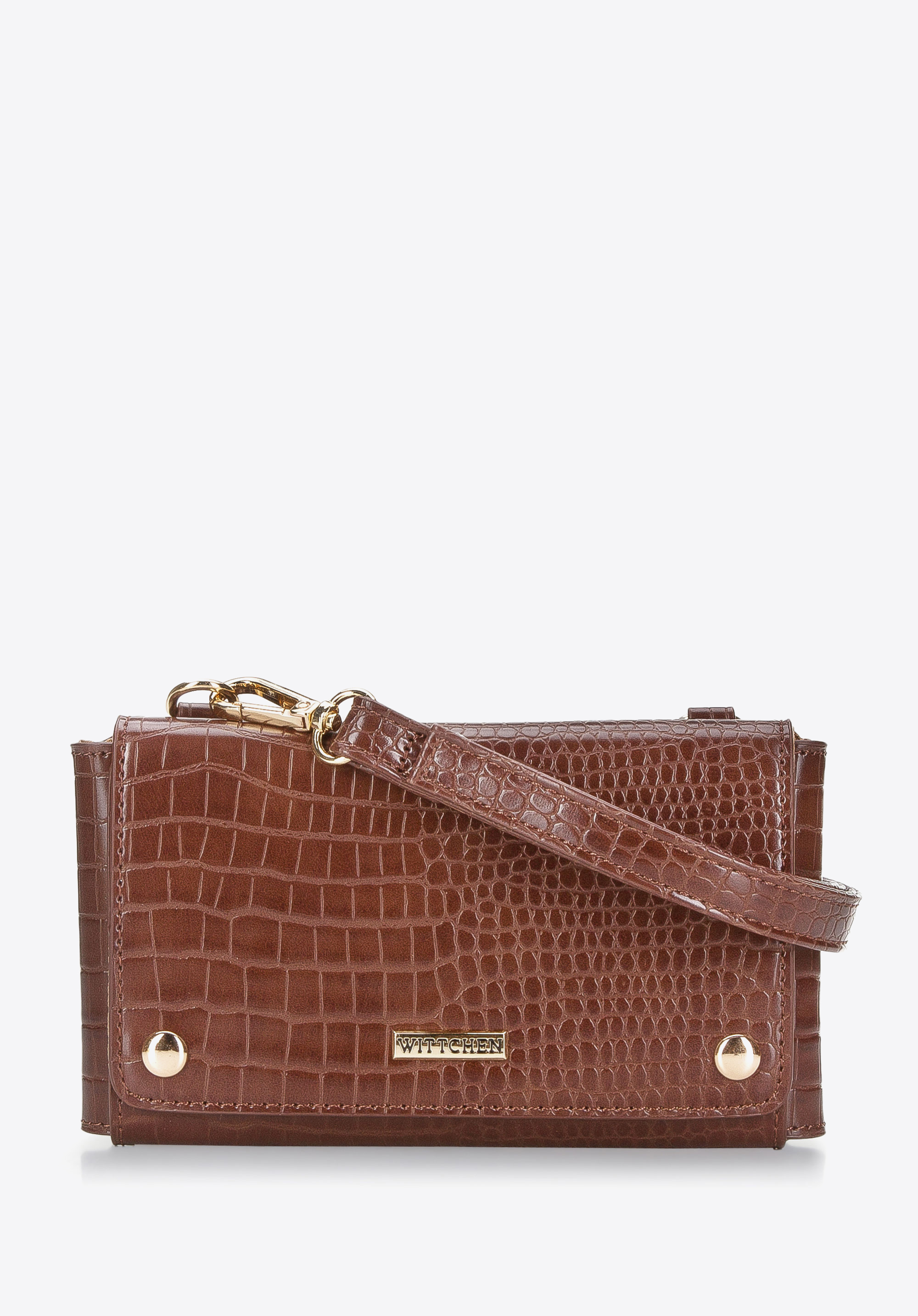 Damska torebka kopertowa 2 w 1 croco