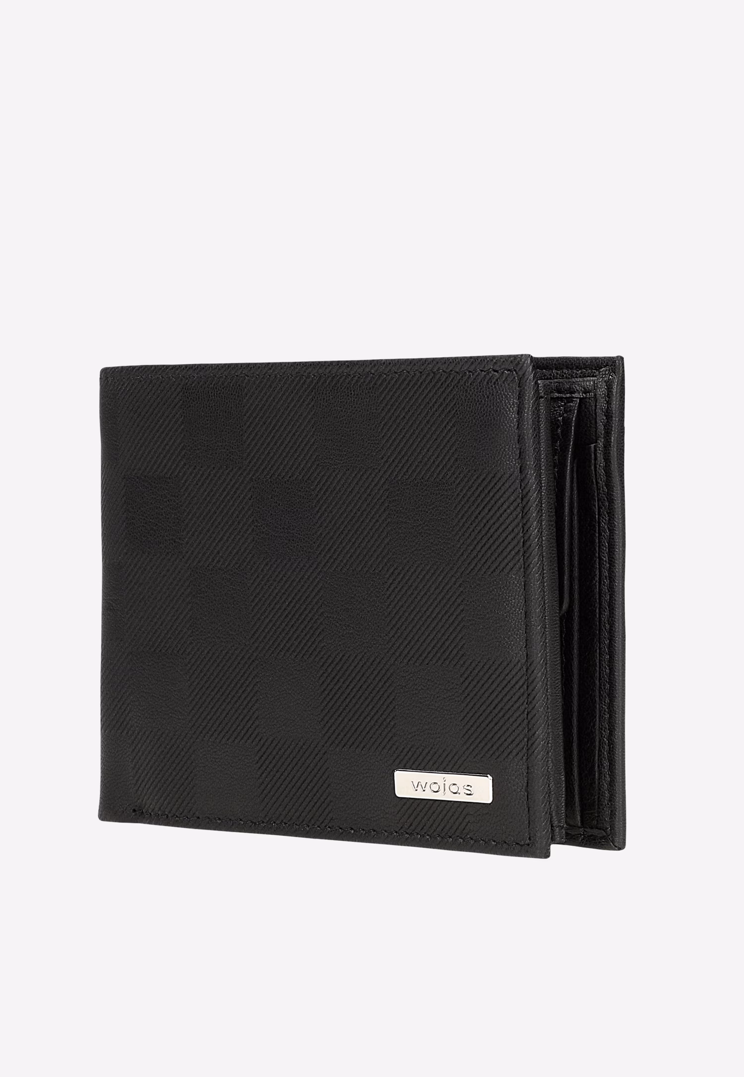 Czarny męski portfel z subtelnym wzorem