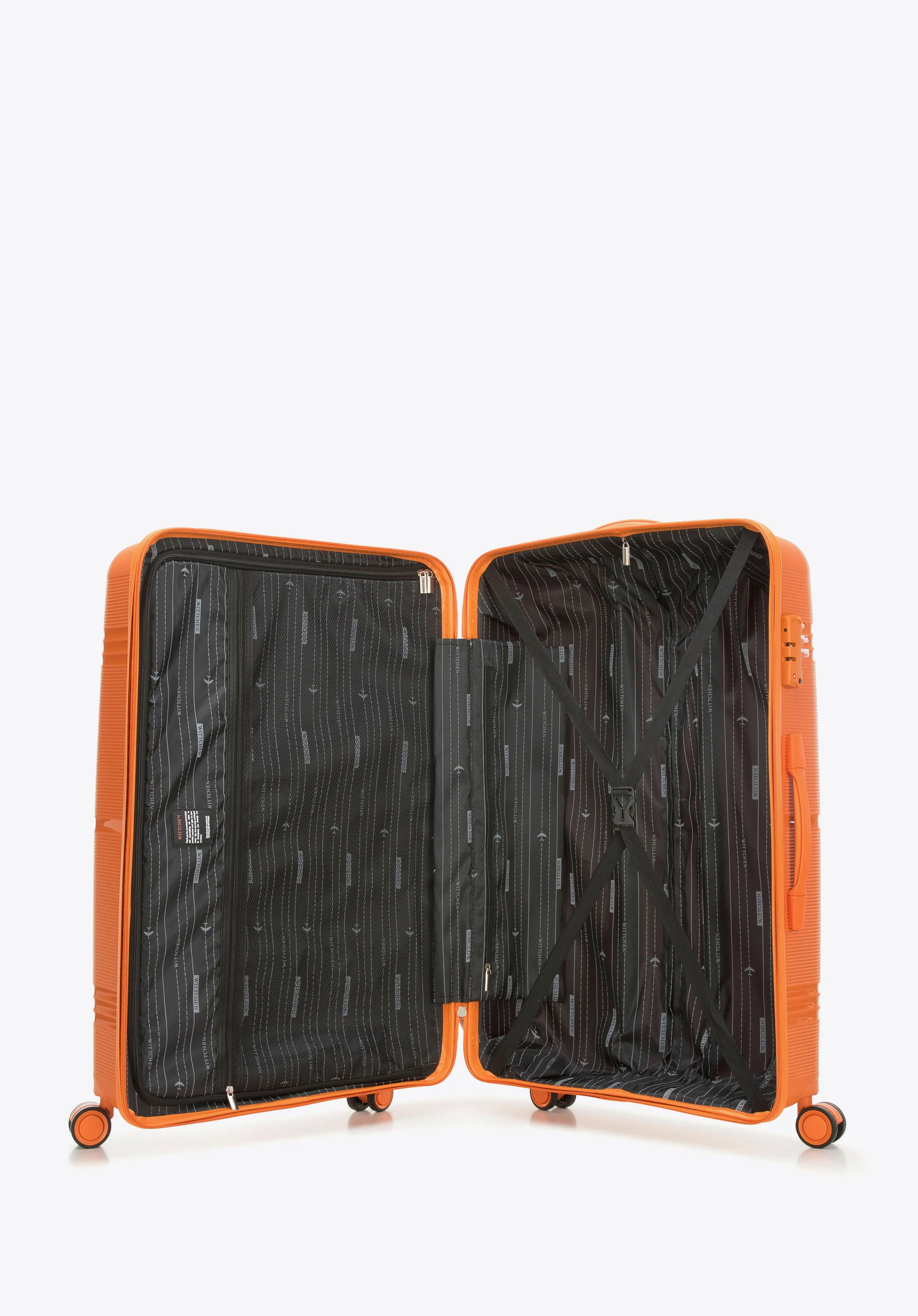 Średnia walizka z polipropylenu jednokolorowa