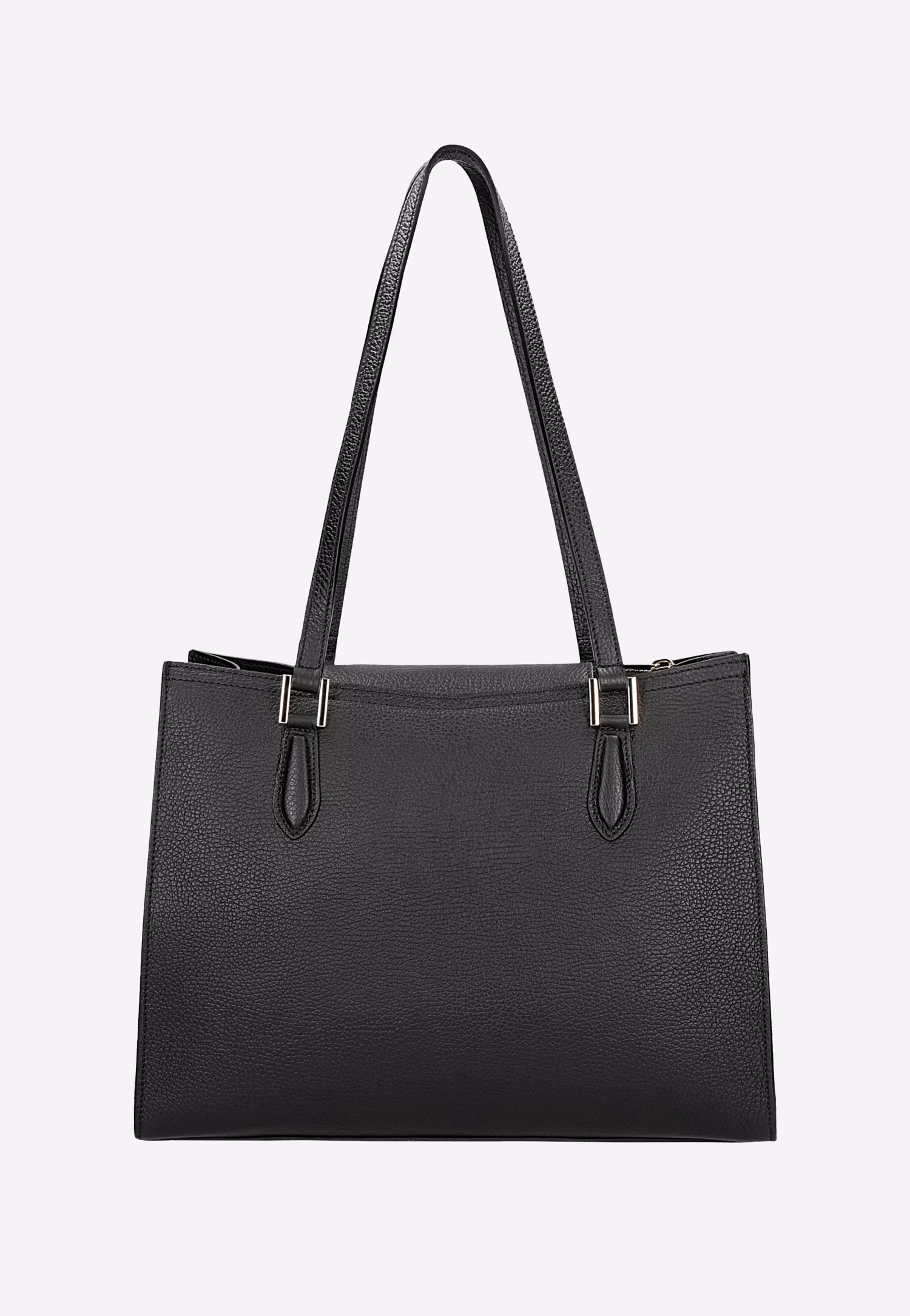 Czarny skórzany kuferek ze złotymi elementami