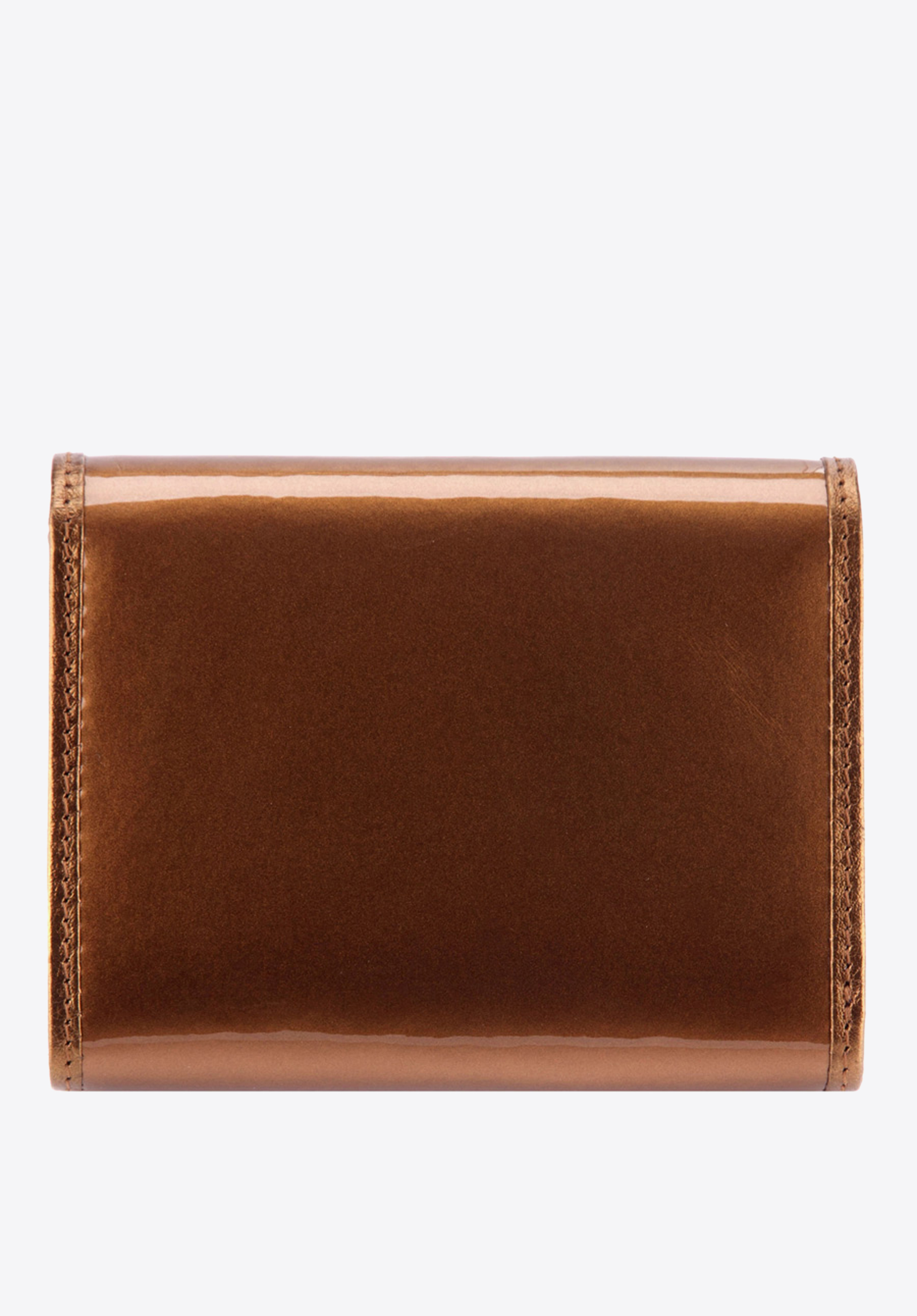 Damski portfel ze skóry lakierowany średni