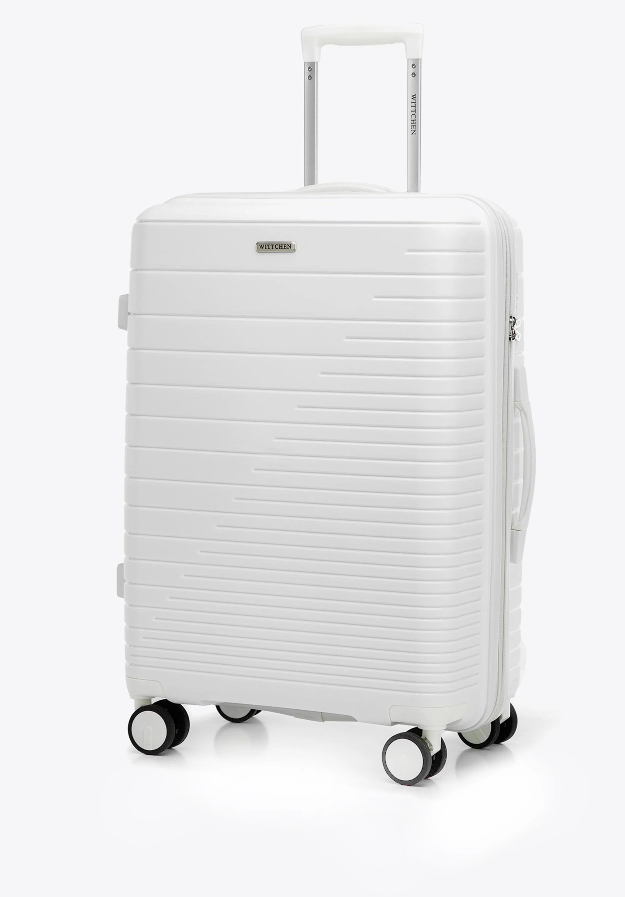 Walizka średnia z polipropylenu z błyszczącymi paskami