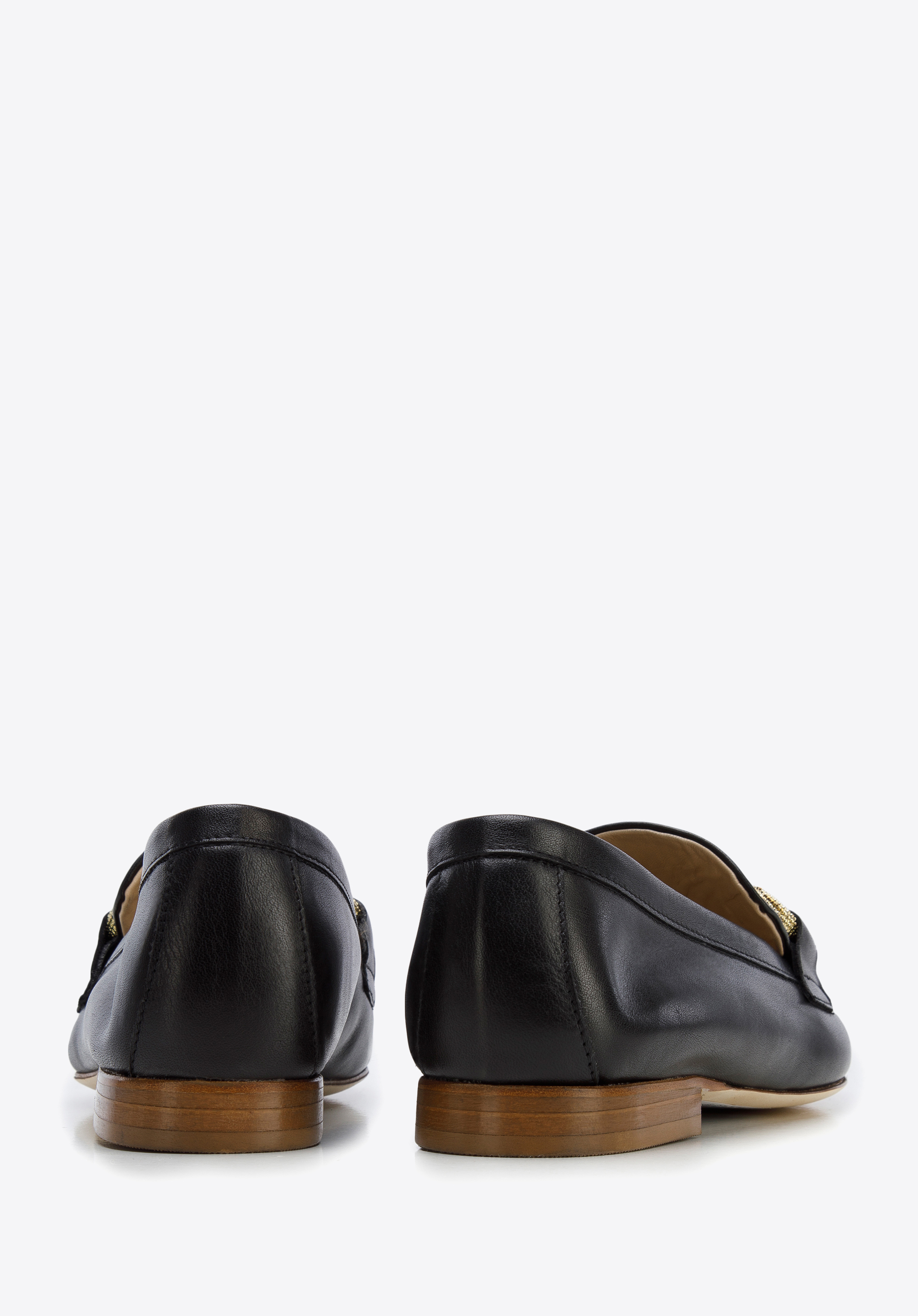 Damskie mokasyny z miękkiej skóry z klamrą