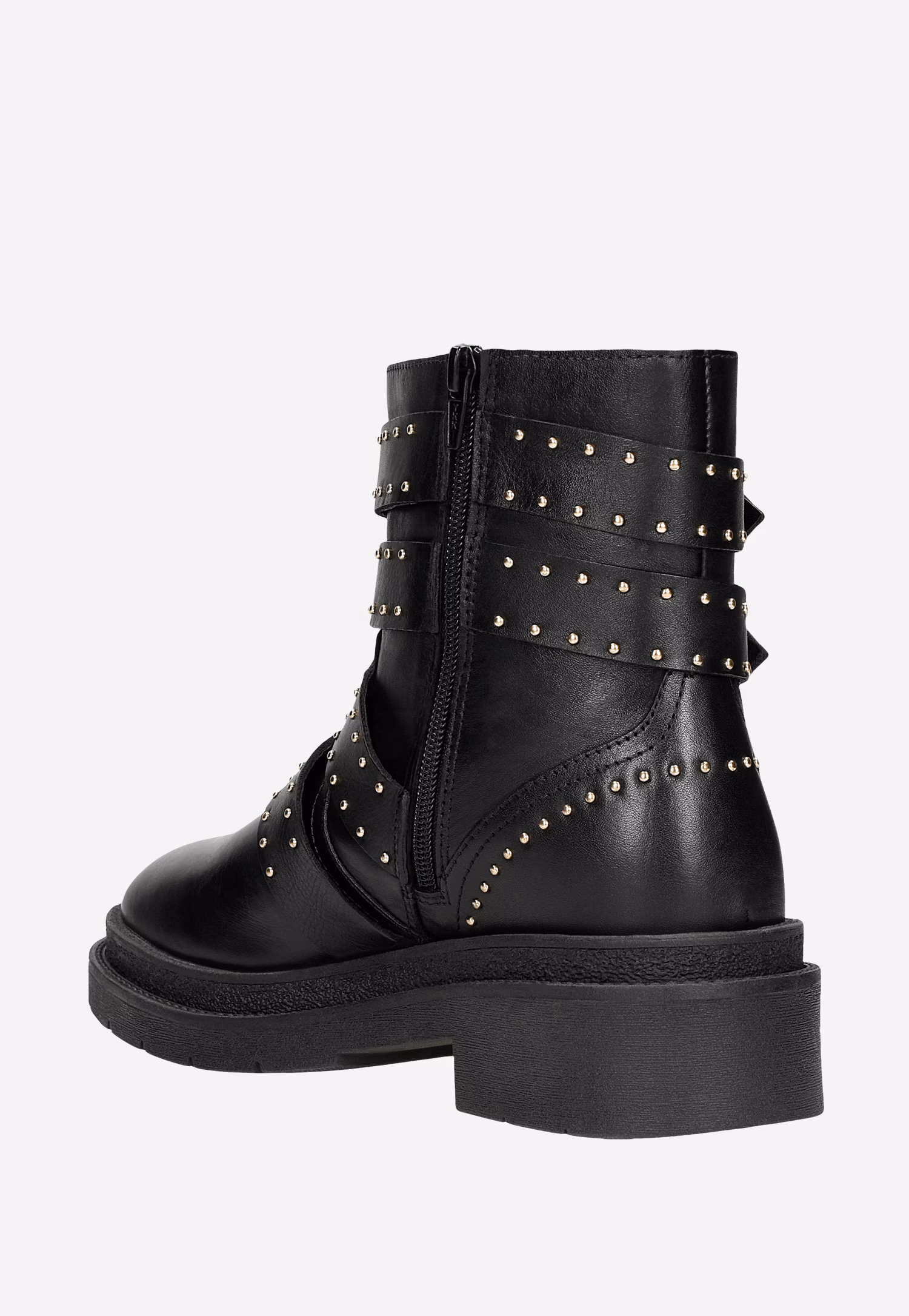 Czarne bikery ze srebrnymi nitami