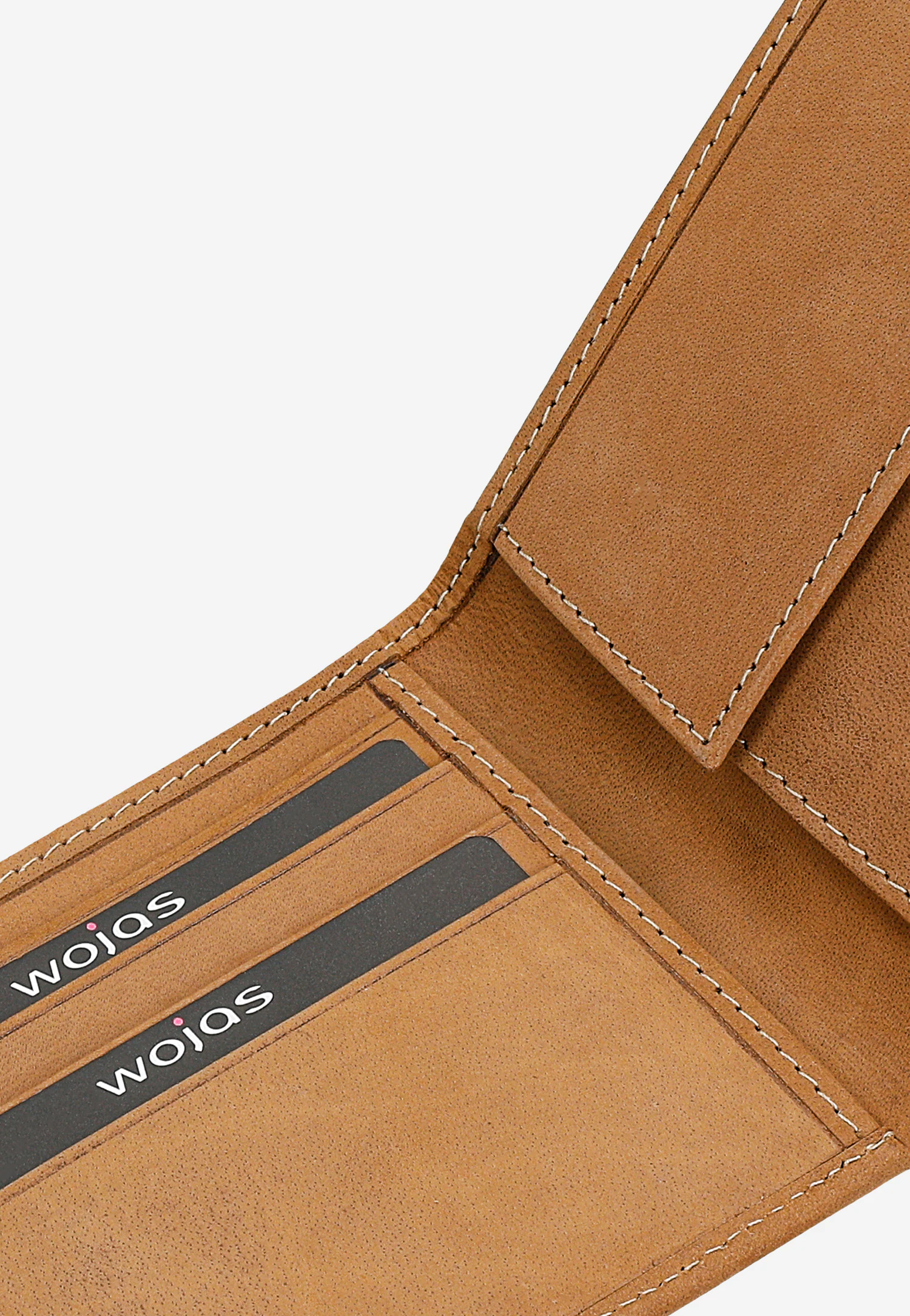 Jasnobrązowy portfel męski z ciemną wstawką