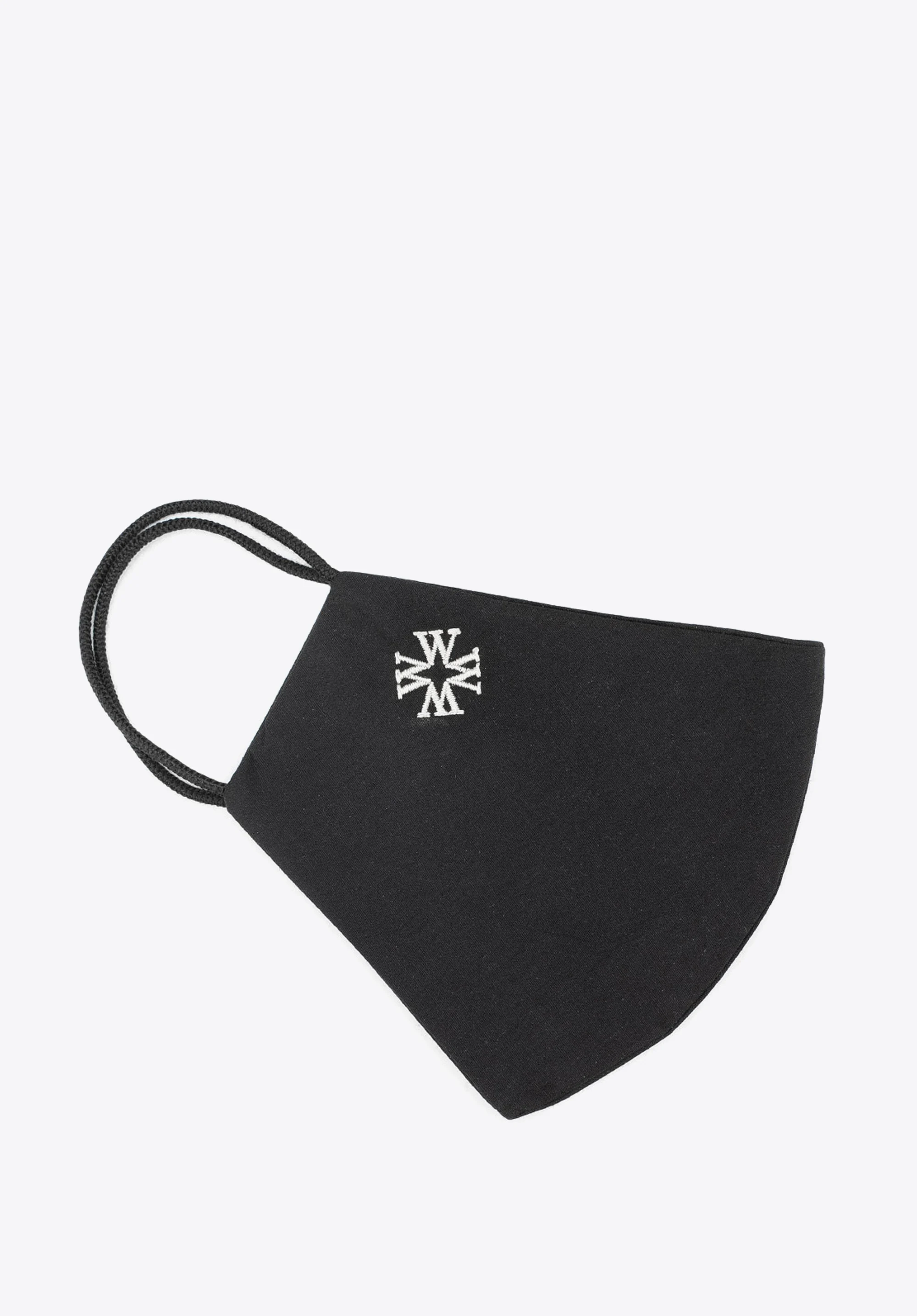 Maseczka bawełniana profilowana z białym monogramem