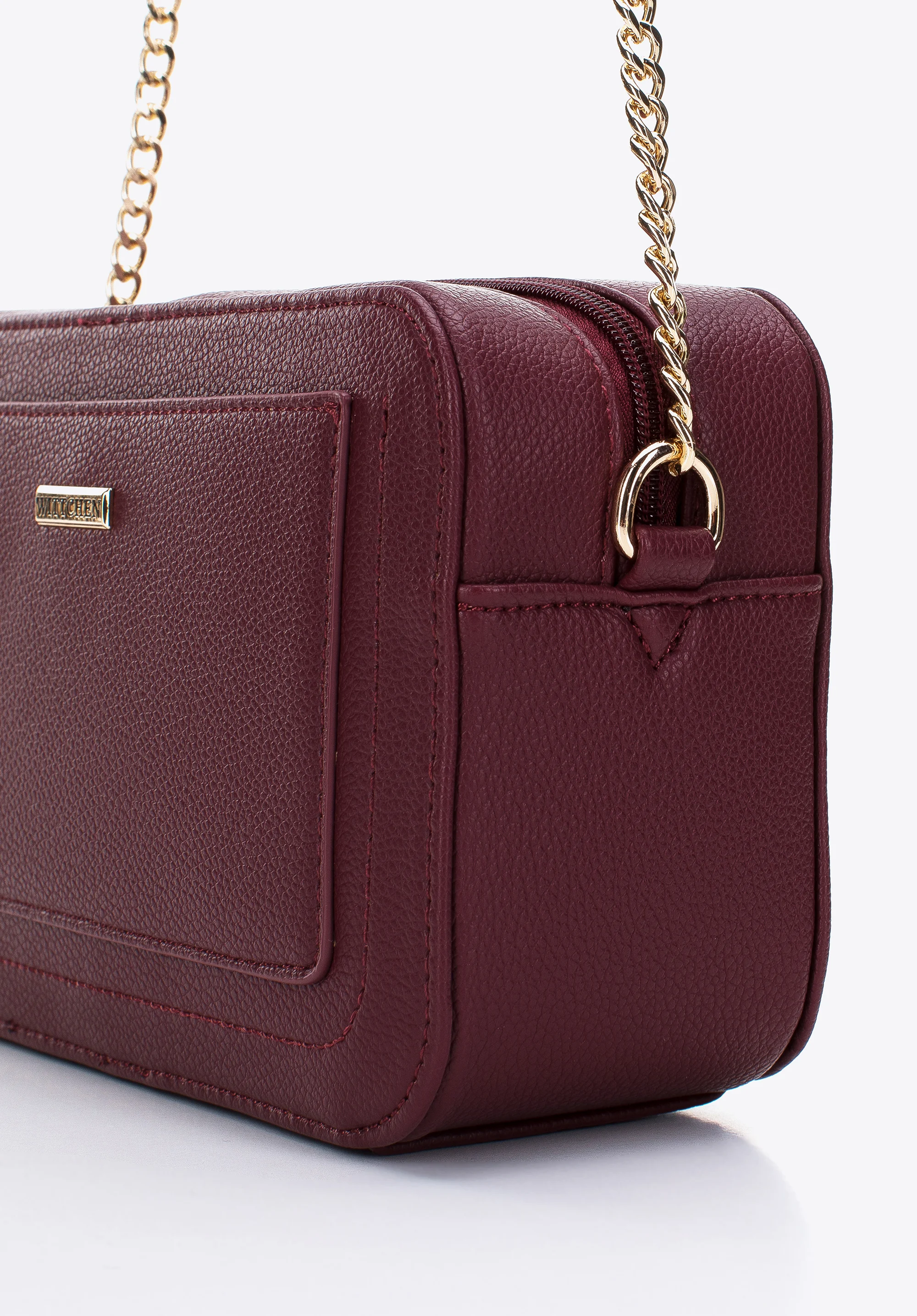 Damska listonoszka pudełkowa z obszytą kieszenią