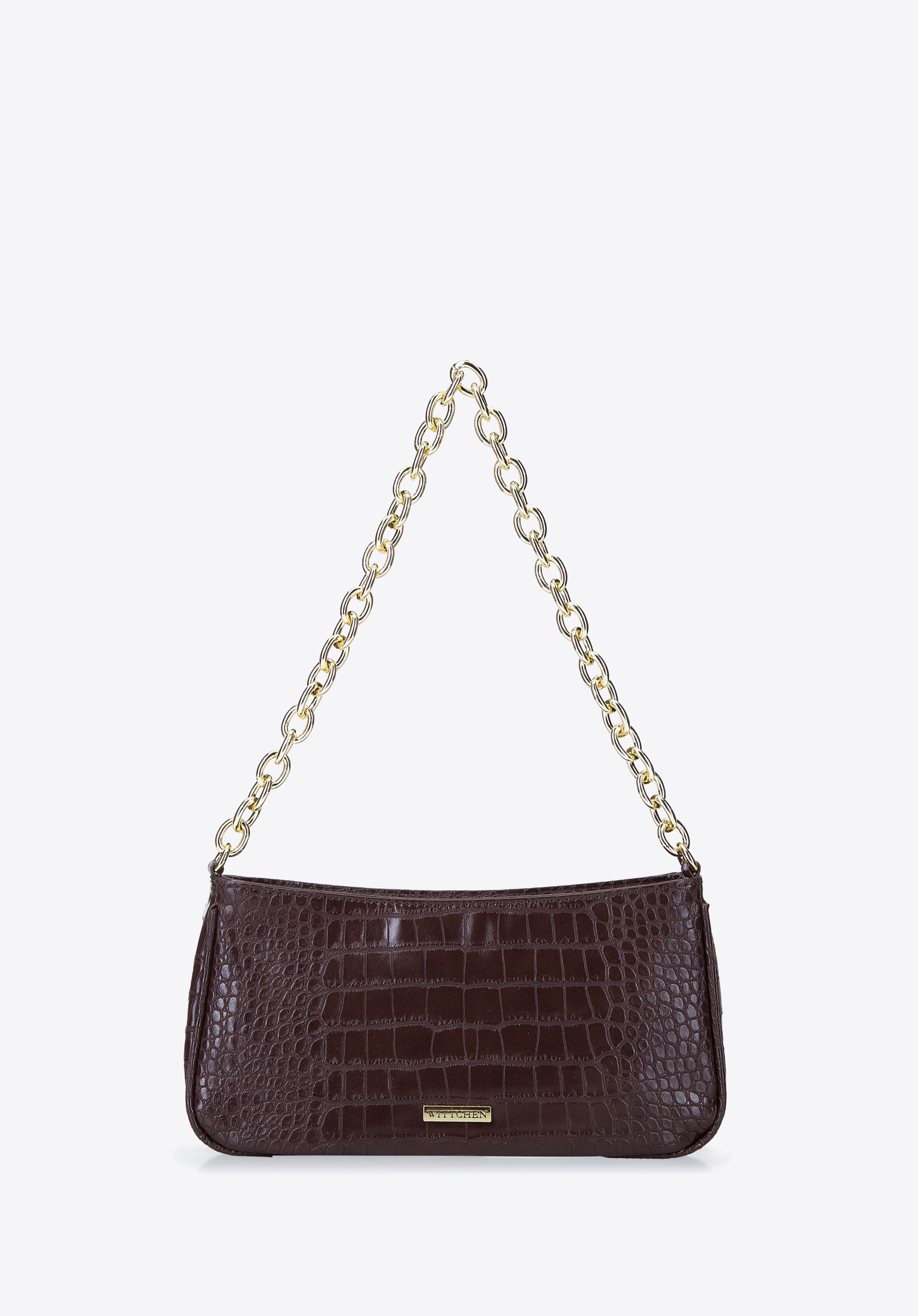 Damska torebka typu baguette na łańcuszku