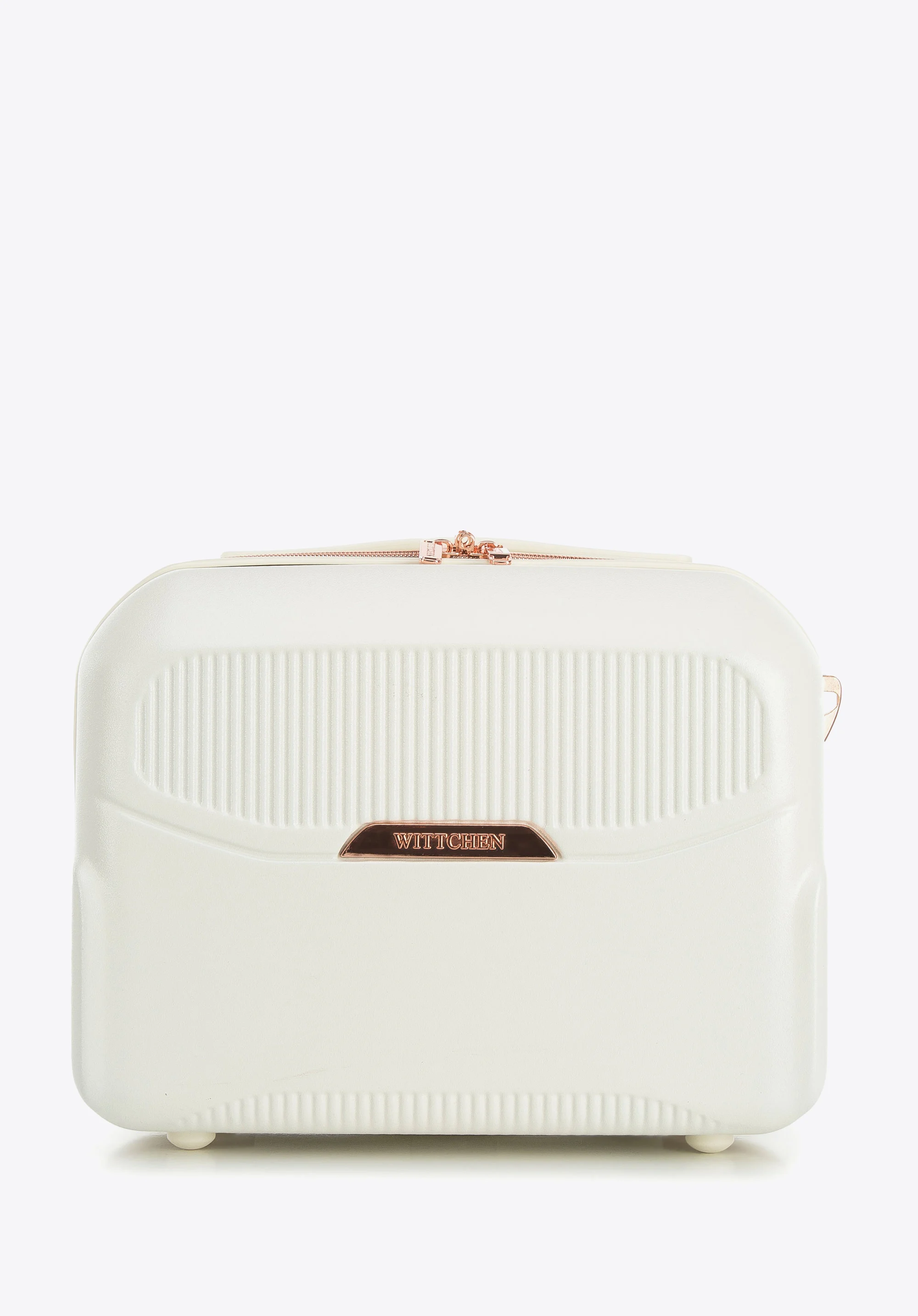 Walizka kabinowa z polikarbonu z suwakiem w kolorze różowego złota