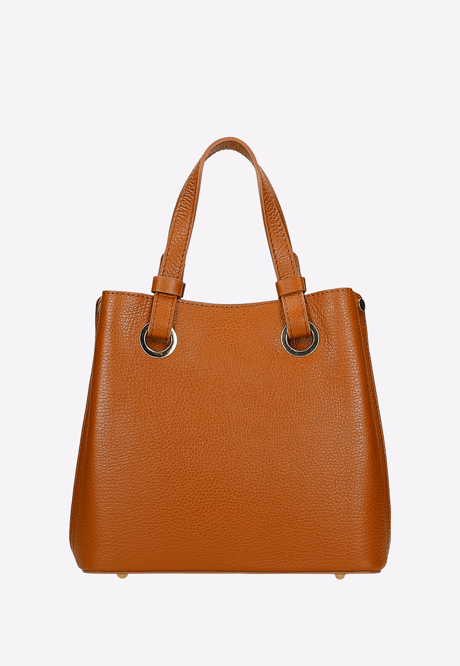 Ciemnobeżowa torebka damska ze skóry licowej