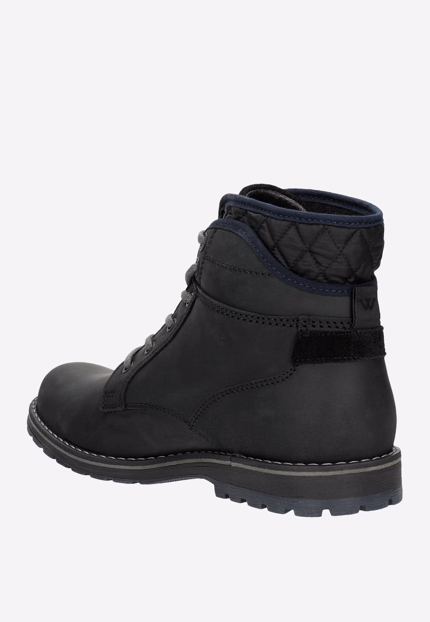 Brązowe workery męskie z ozdobną pikowaną cholewką