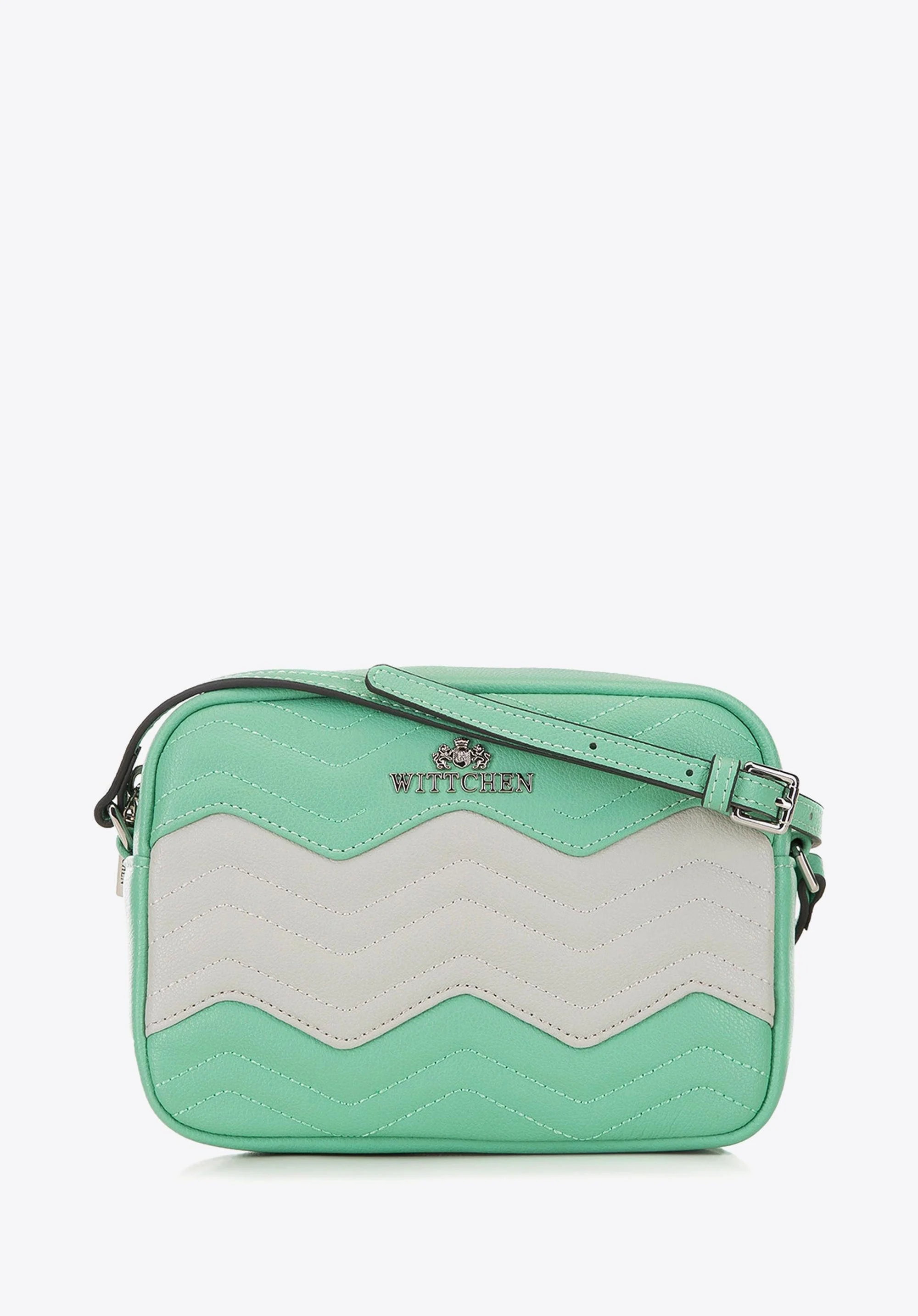 Damska listonoszka skórzana w zygzaki