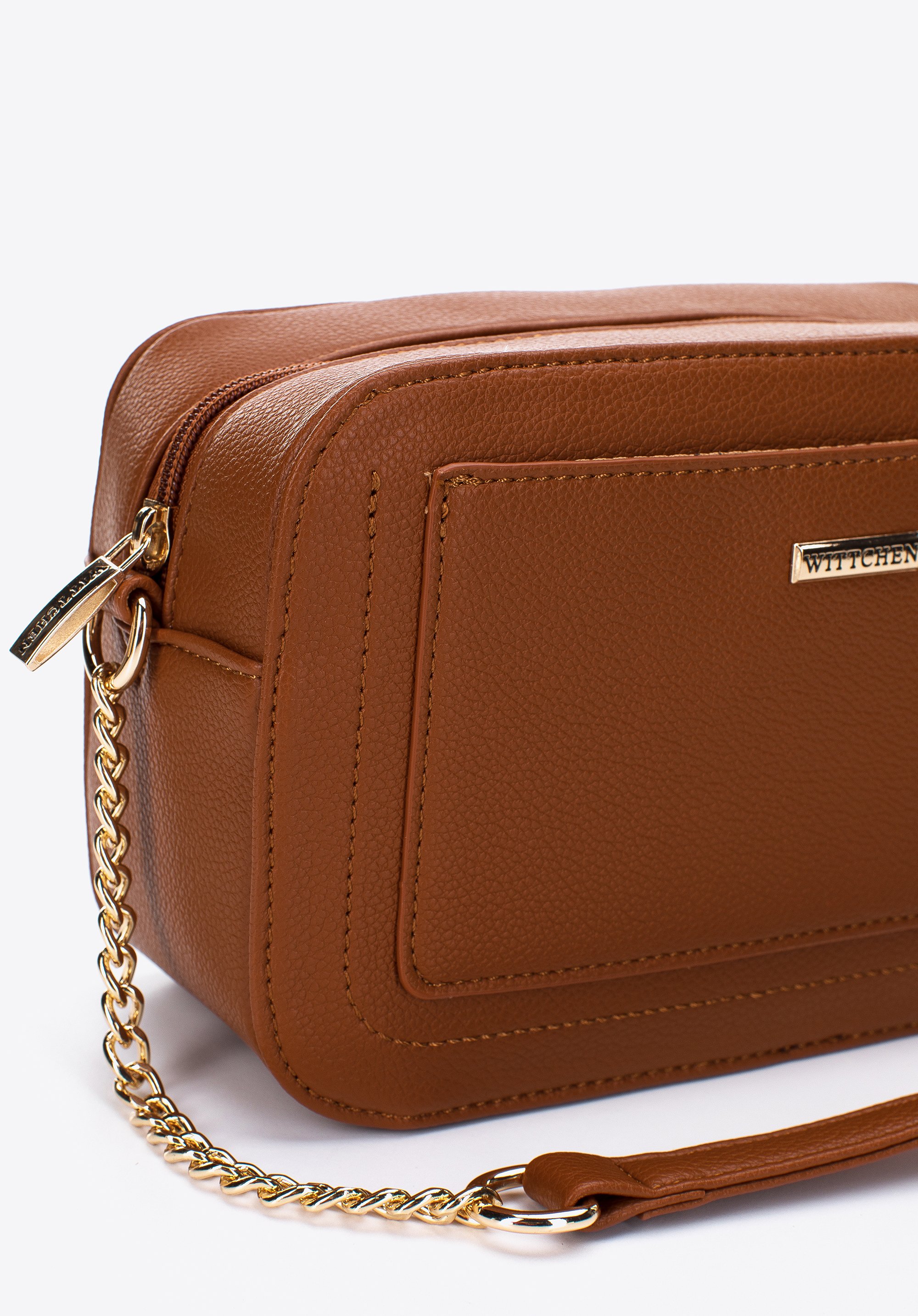 Damska listonoszka pudełkowa z obszytą kieszenią