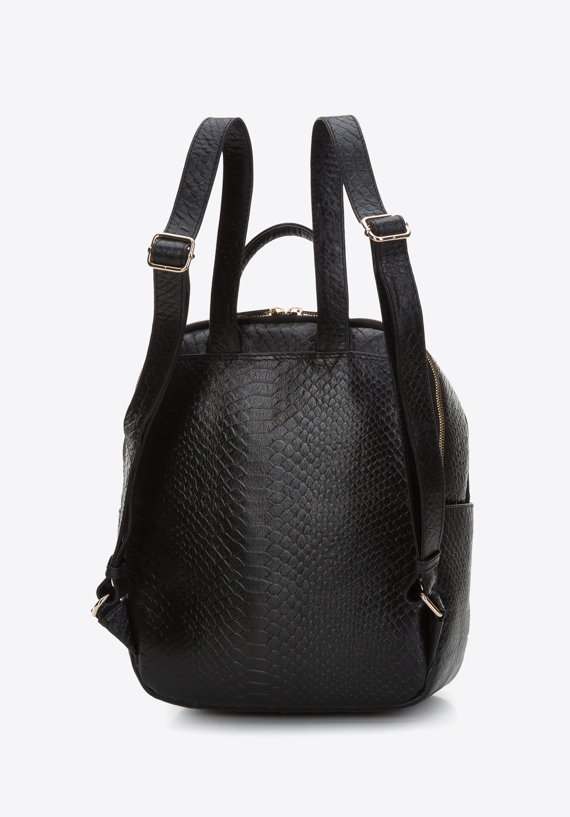 Damski plecak ze skóry o fakturze lizard dwukomorowy