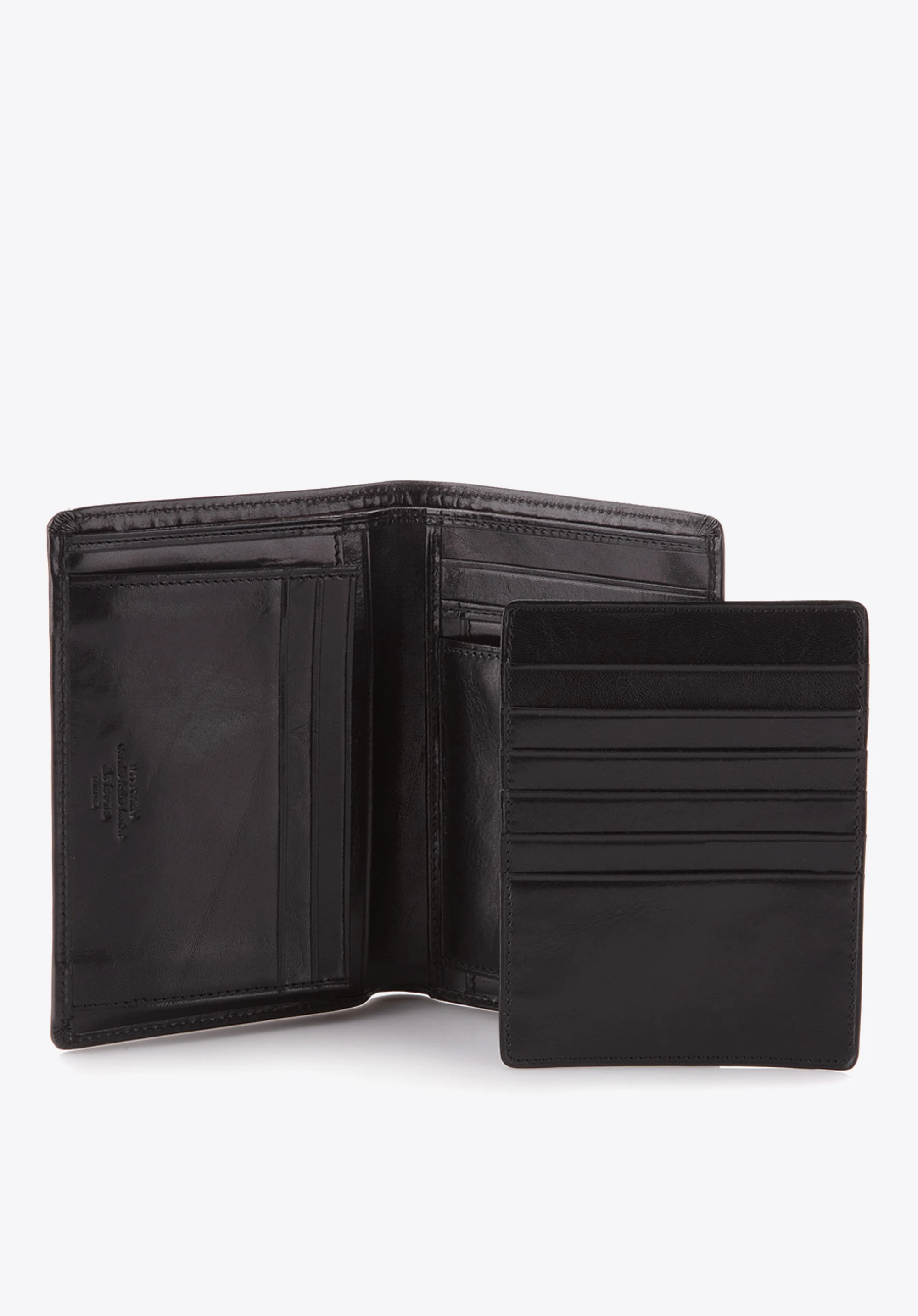 Męski portfel skórzany z osobnym panelem