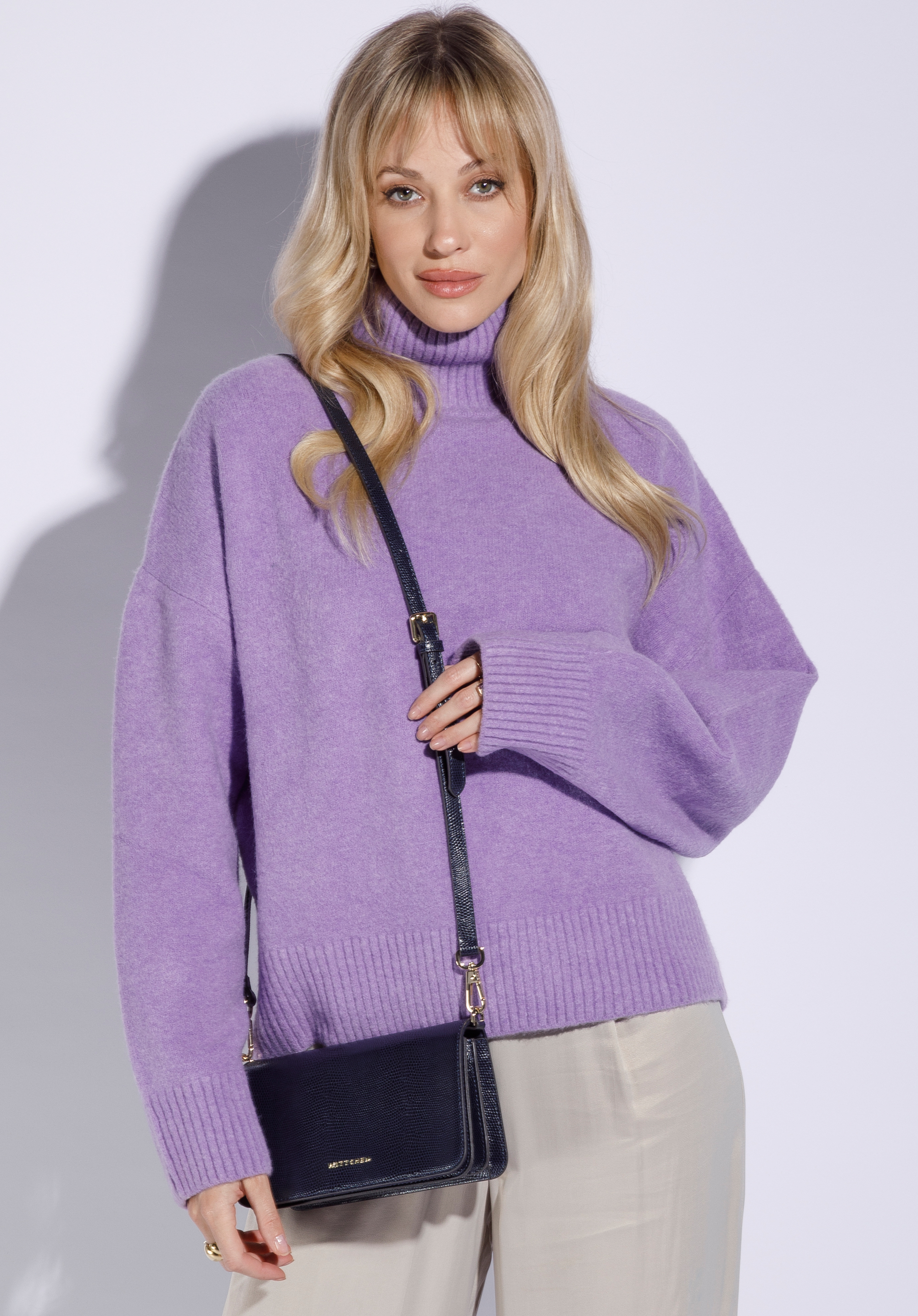 Damska listonoszka skórzana dwukomorowa mała