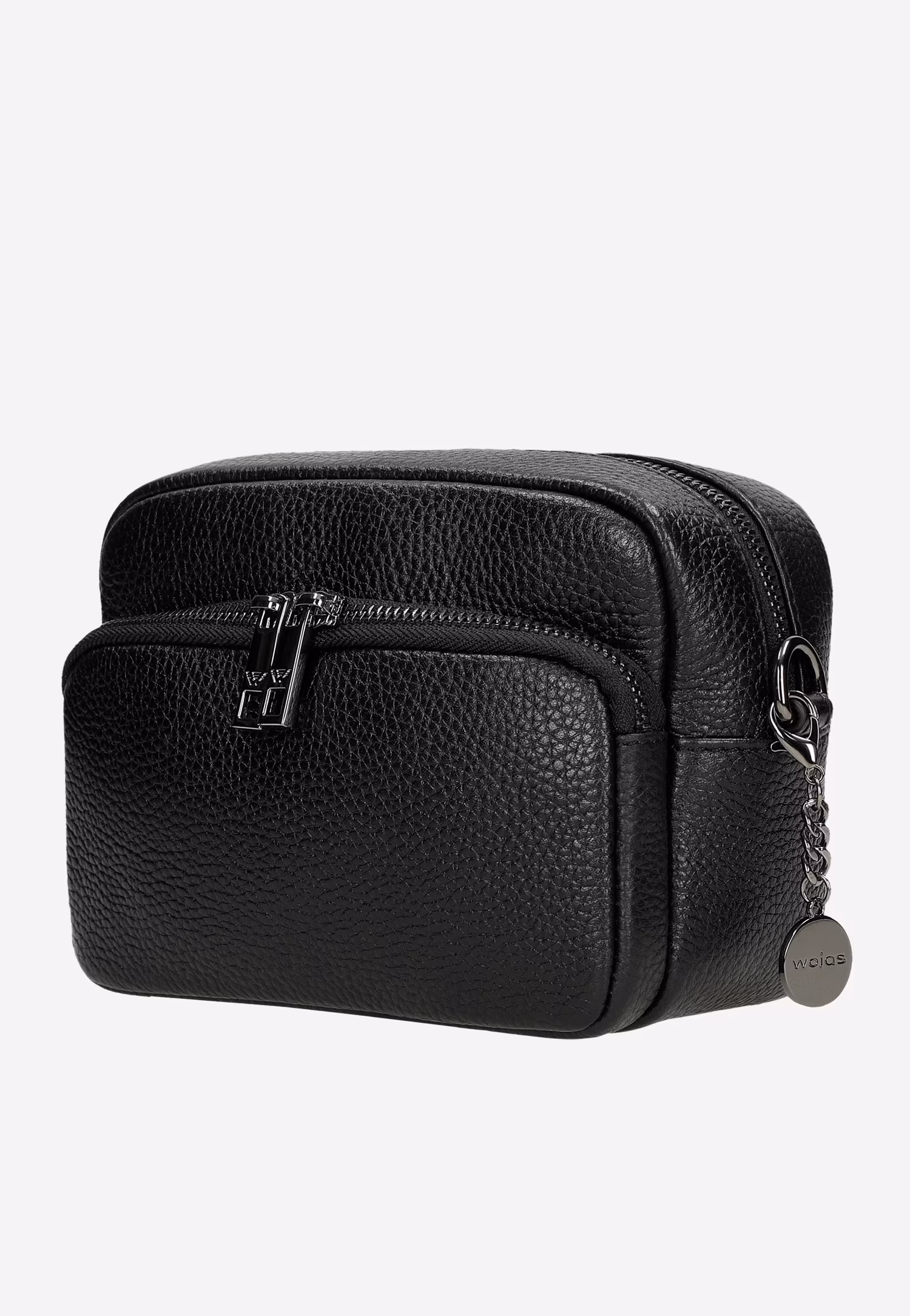 Mała czarna torebka damska ze skóry licowej