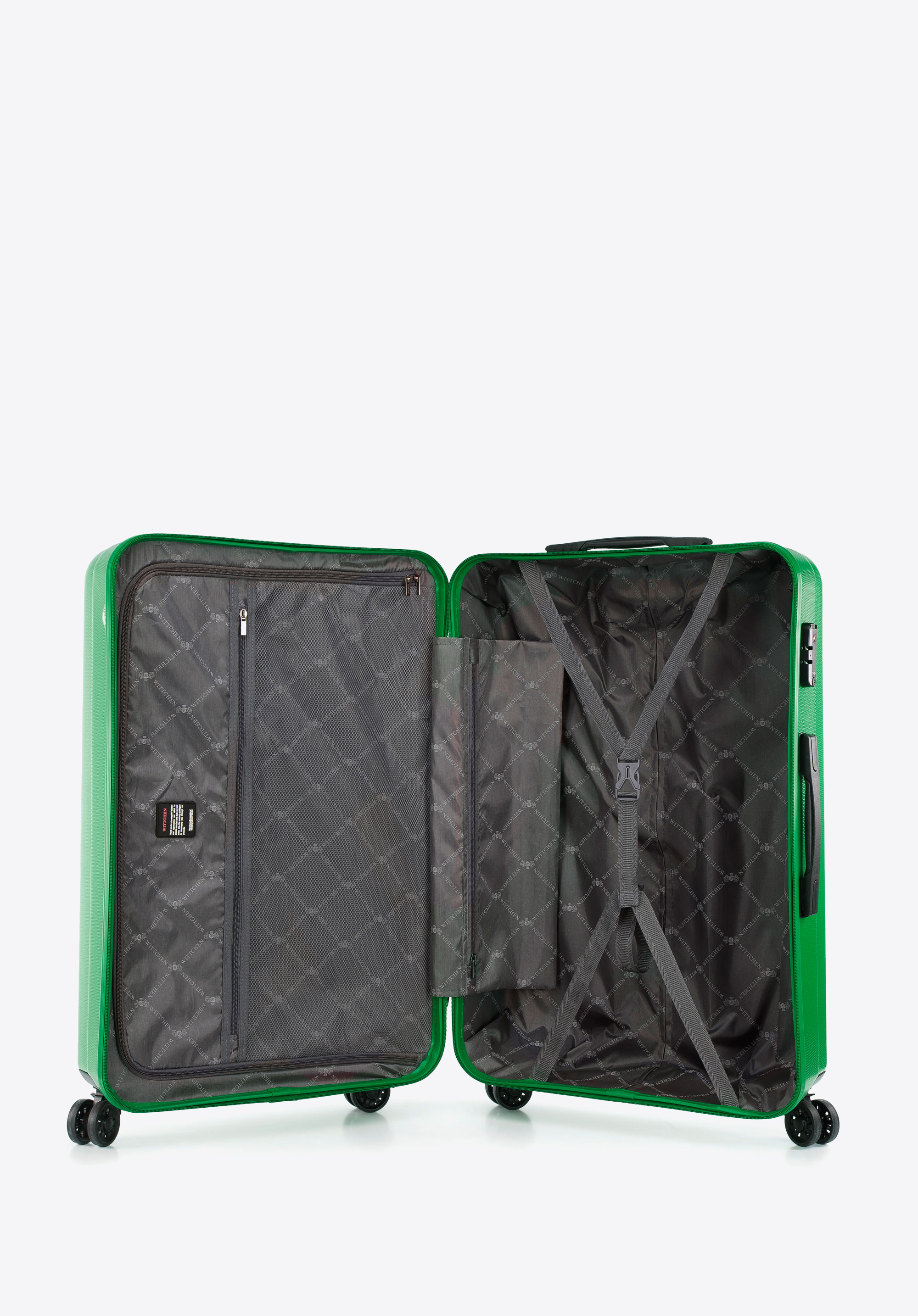 Walizka kabinowa z polikarbonu z pionowymi tłoczeniami