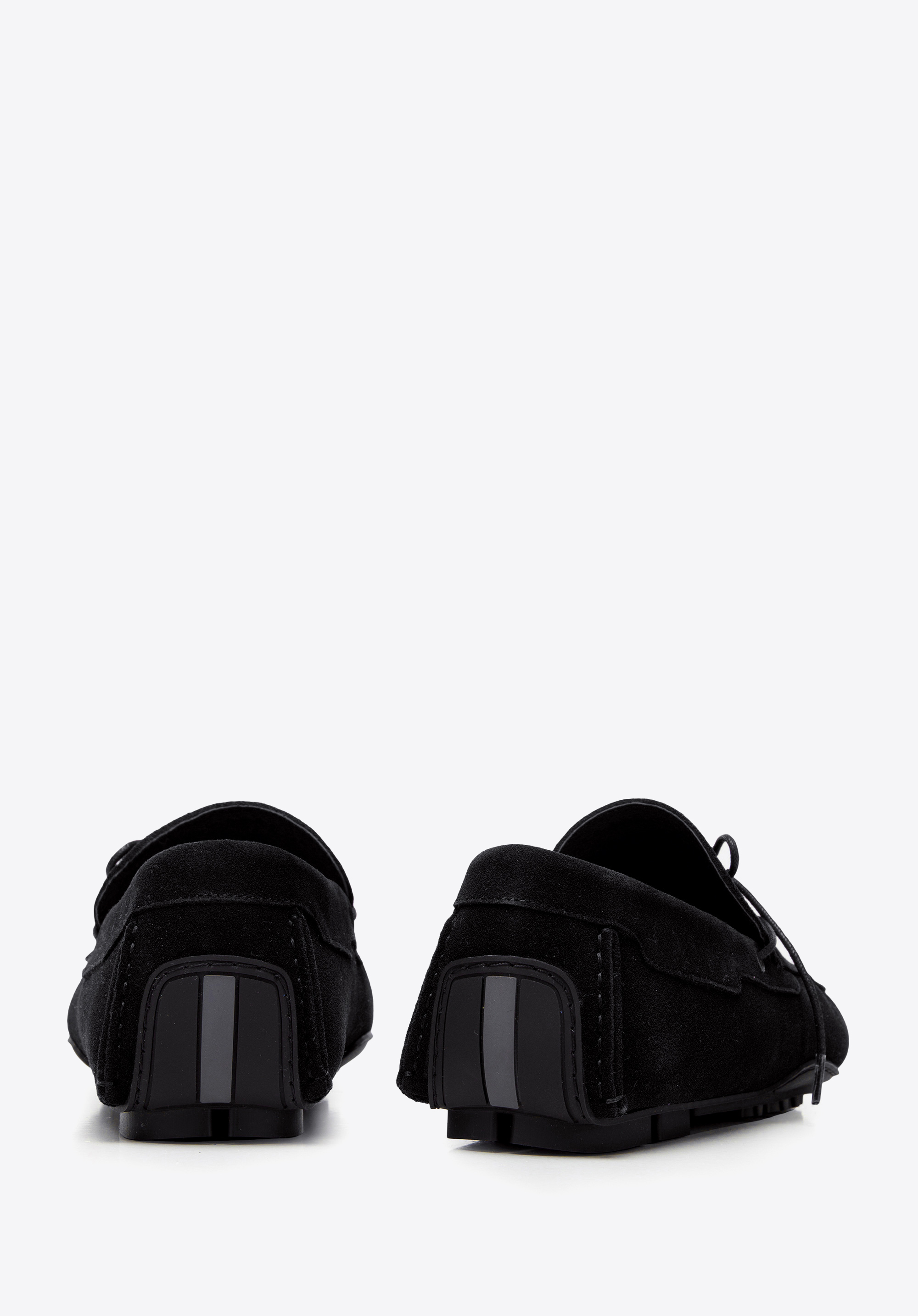 Męskie mokasyny samochodowe ze skóry zamszowej