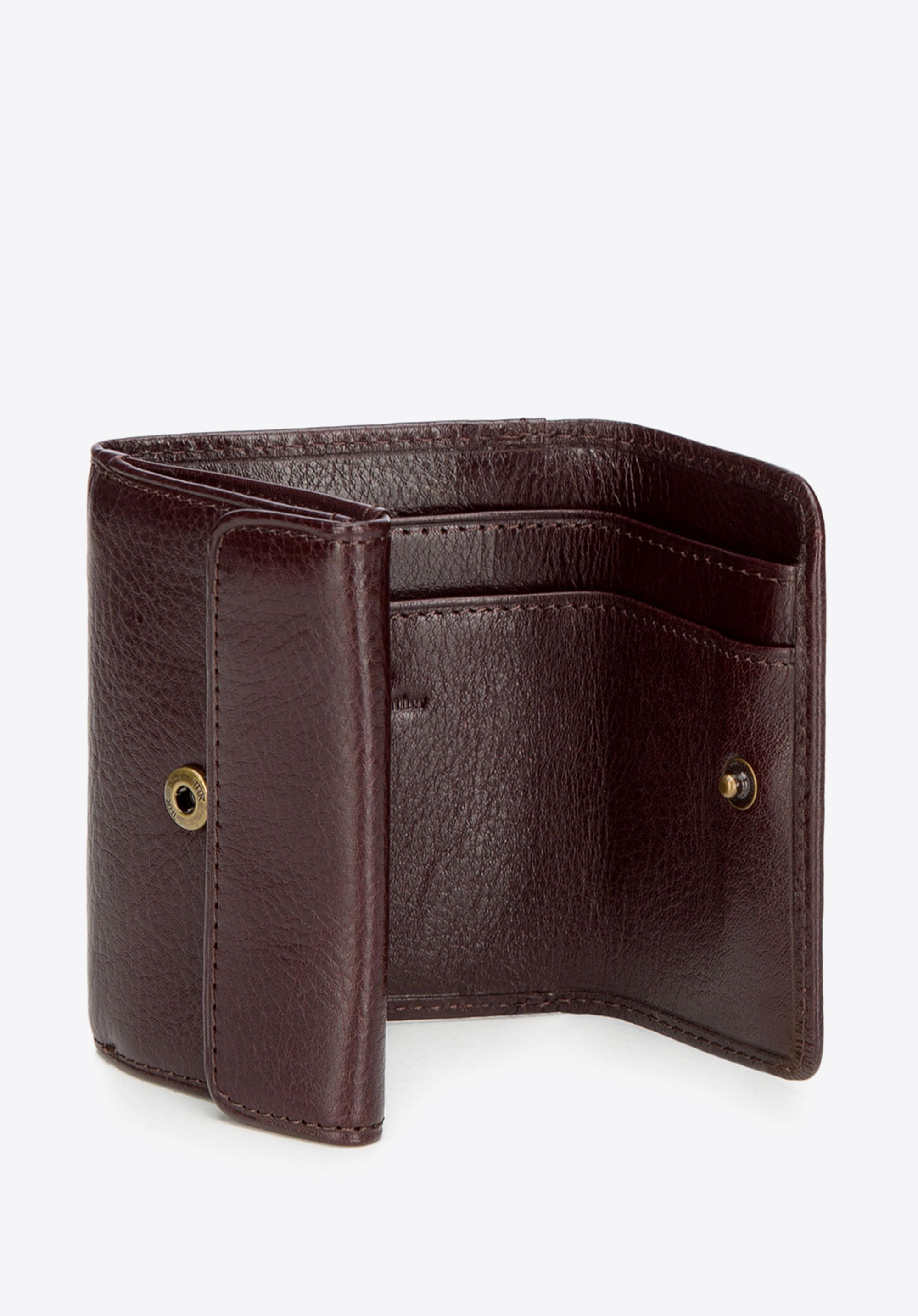 Portfel skórzany mały na zatrzask