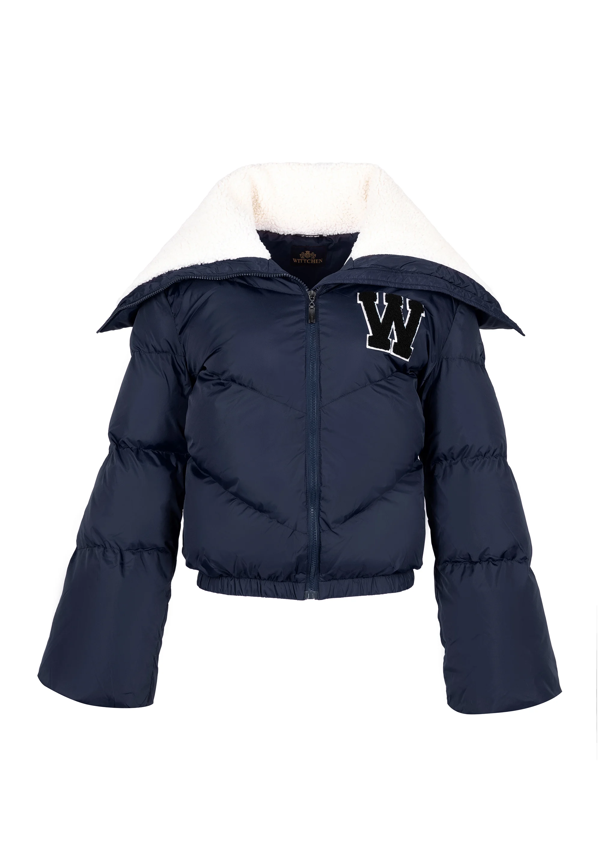 Damska kurtka oversizowa z kołnierzem podszytym sztucznym barankiem