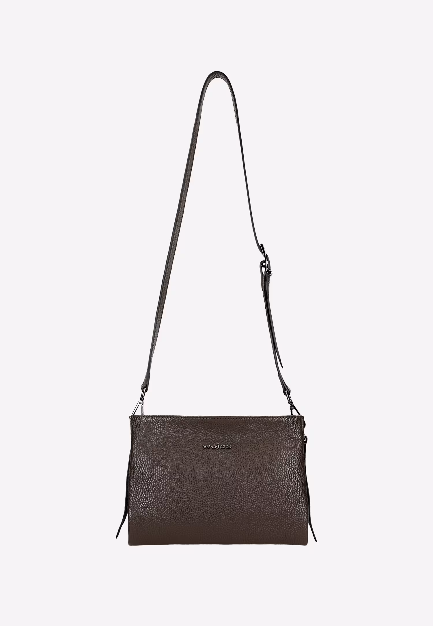 Ciemnobrązowa skórzana torebka damska na ramię