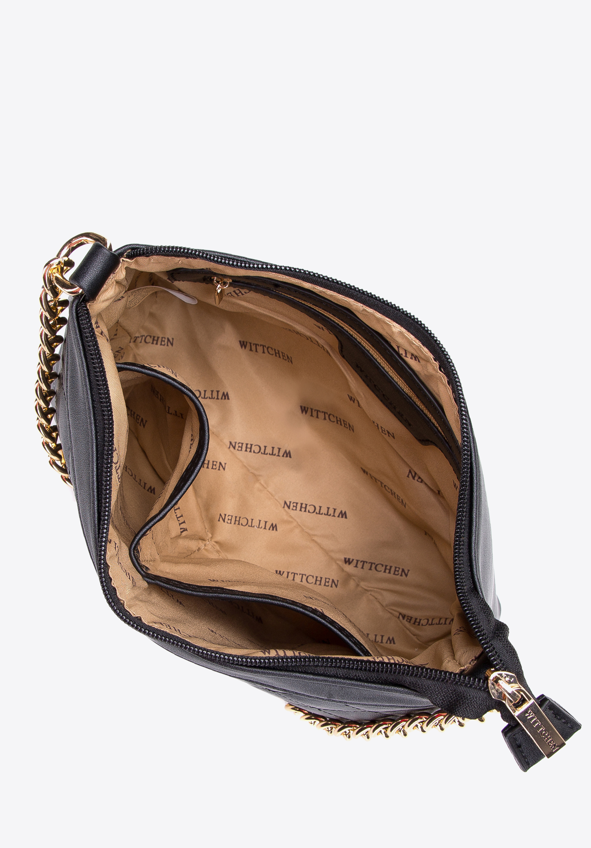 Torebka worek pikowana na łańcuszku