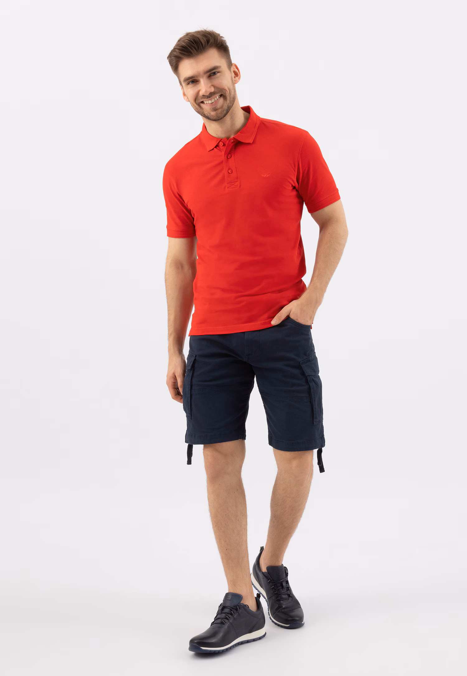 Czarne całoroczne sneakersy męskie ze skóry licowej