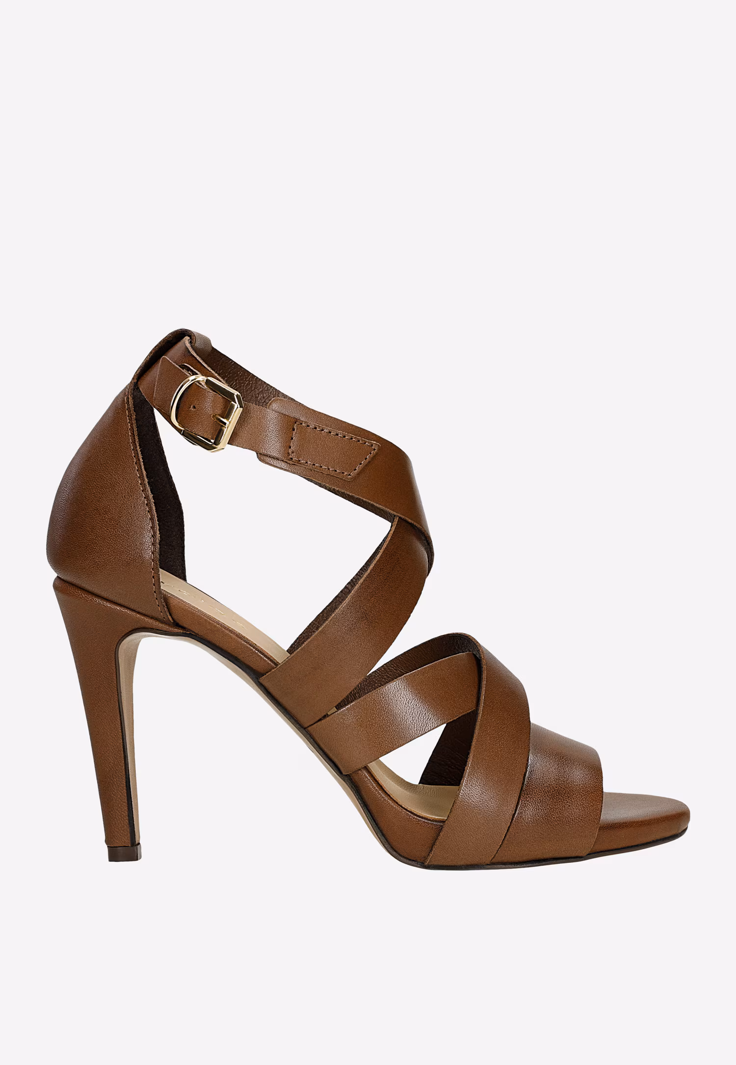 Brązowe sandały damskie na szpilce