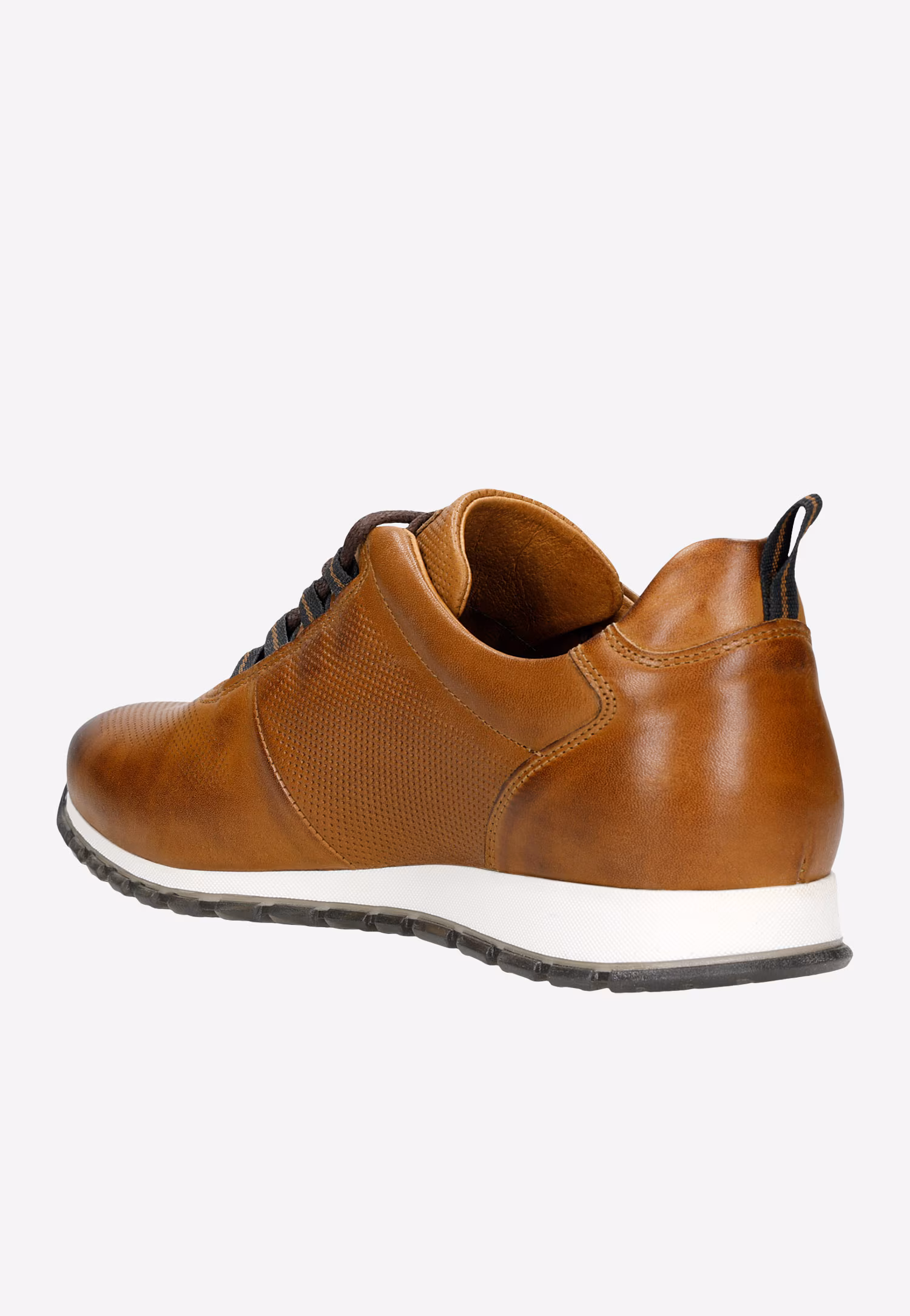 Czarne całoroczne sneakersy męskie ze skóry licowej