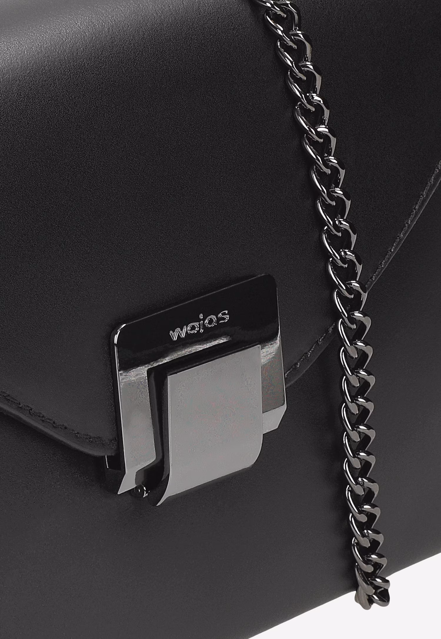 Czarna wizytowa torebka damska ze skóry licowej