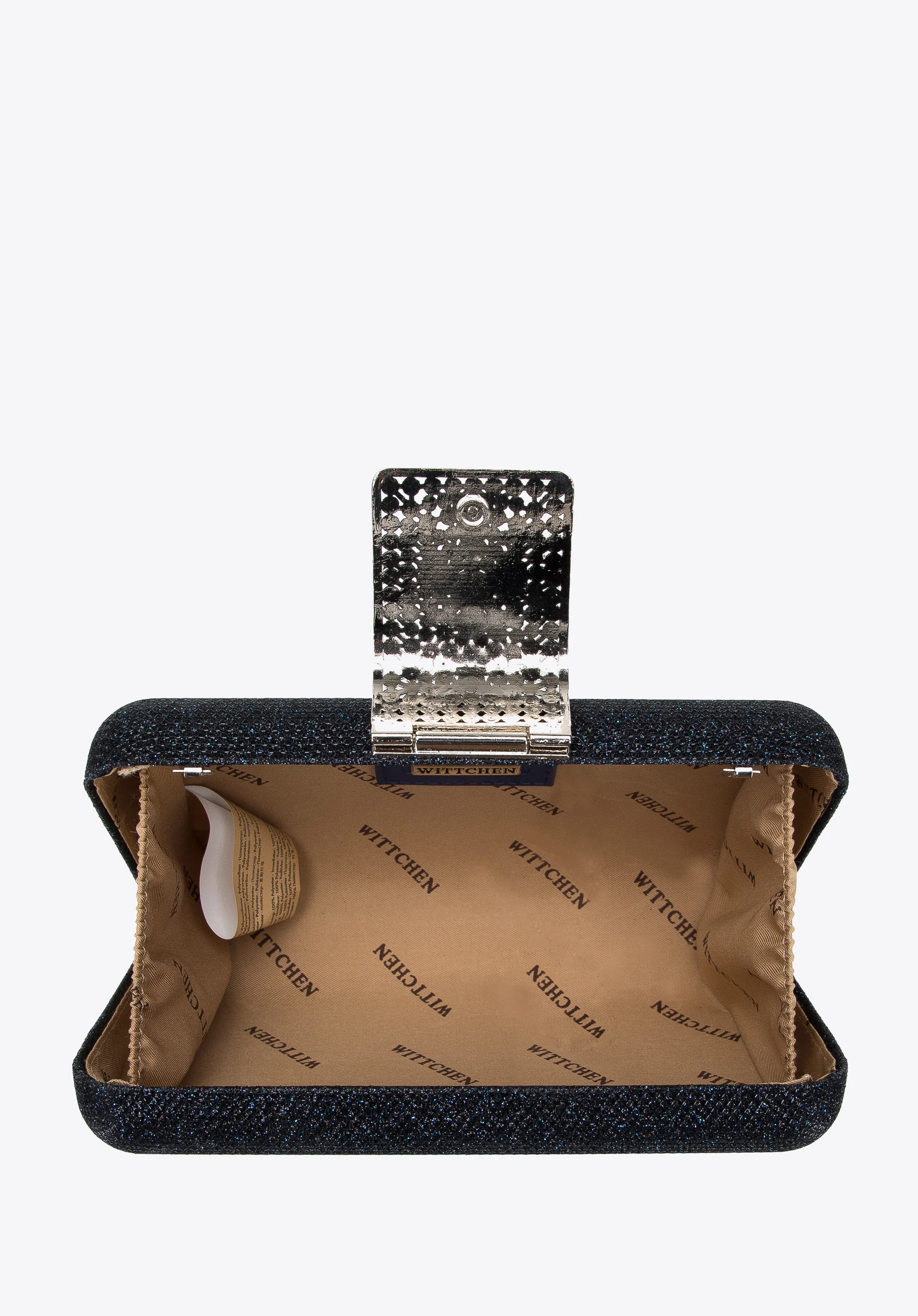 Torebka wieczorowa pudełkowa z błyszczącym zapięciem