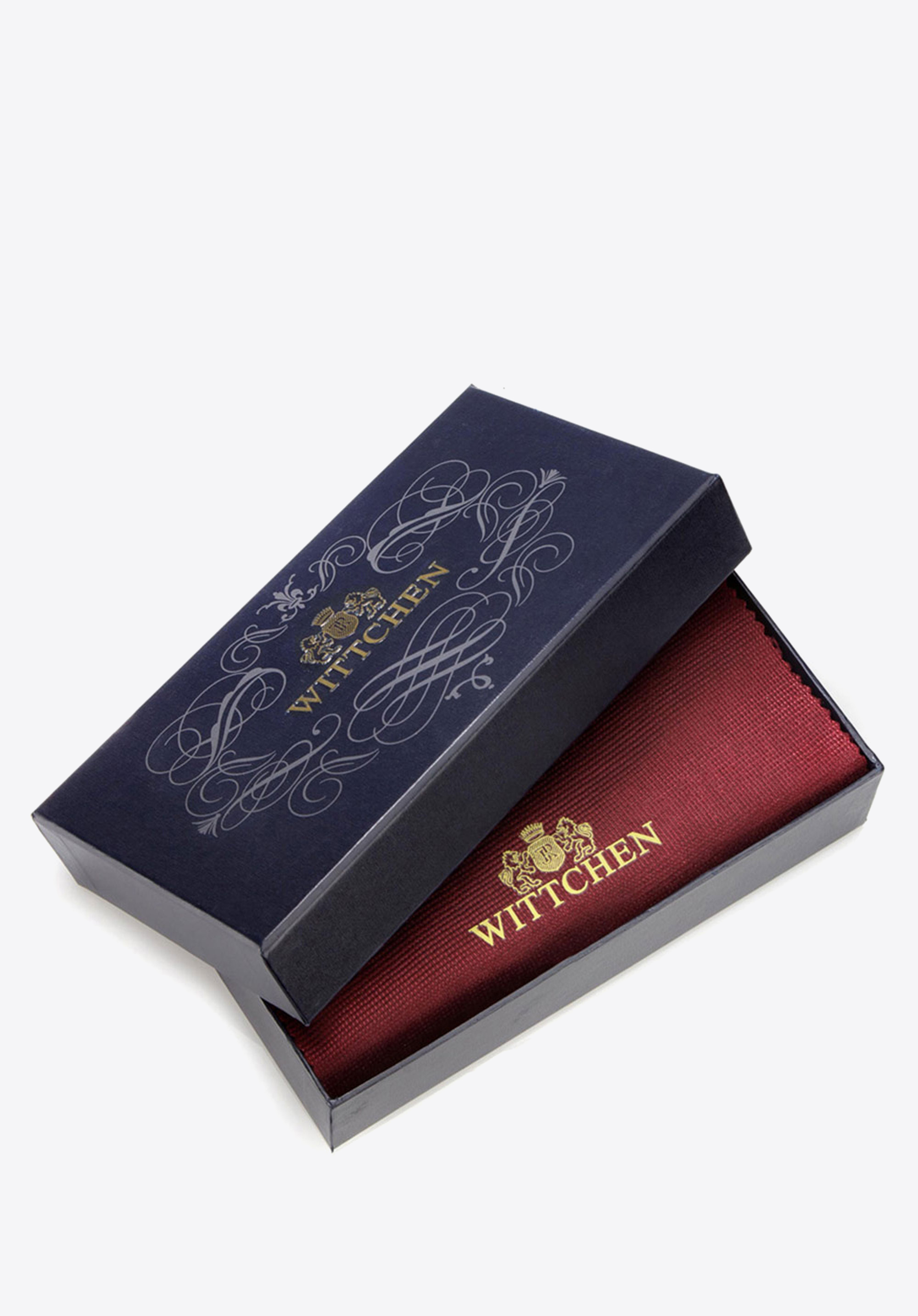 Damski portfel z lakierowanej skóry z monogramem i tasiemką