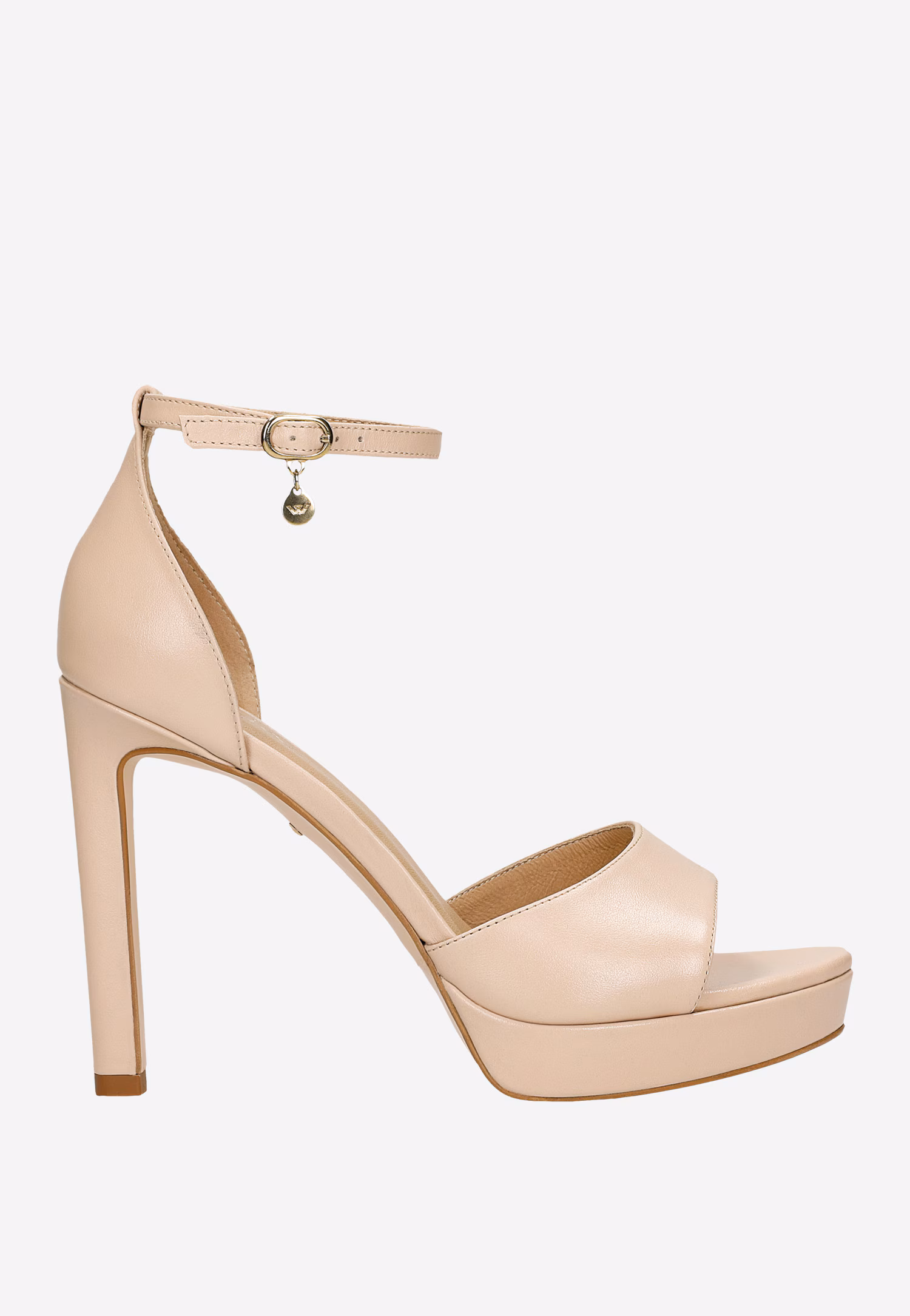 Wysokie beżowe sandały na szpilce