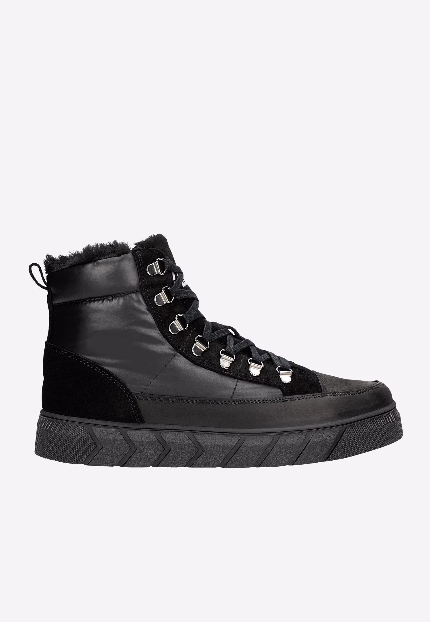 Czarne ocieplane trampki damskie RELAKS