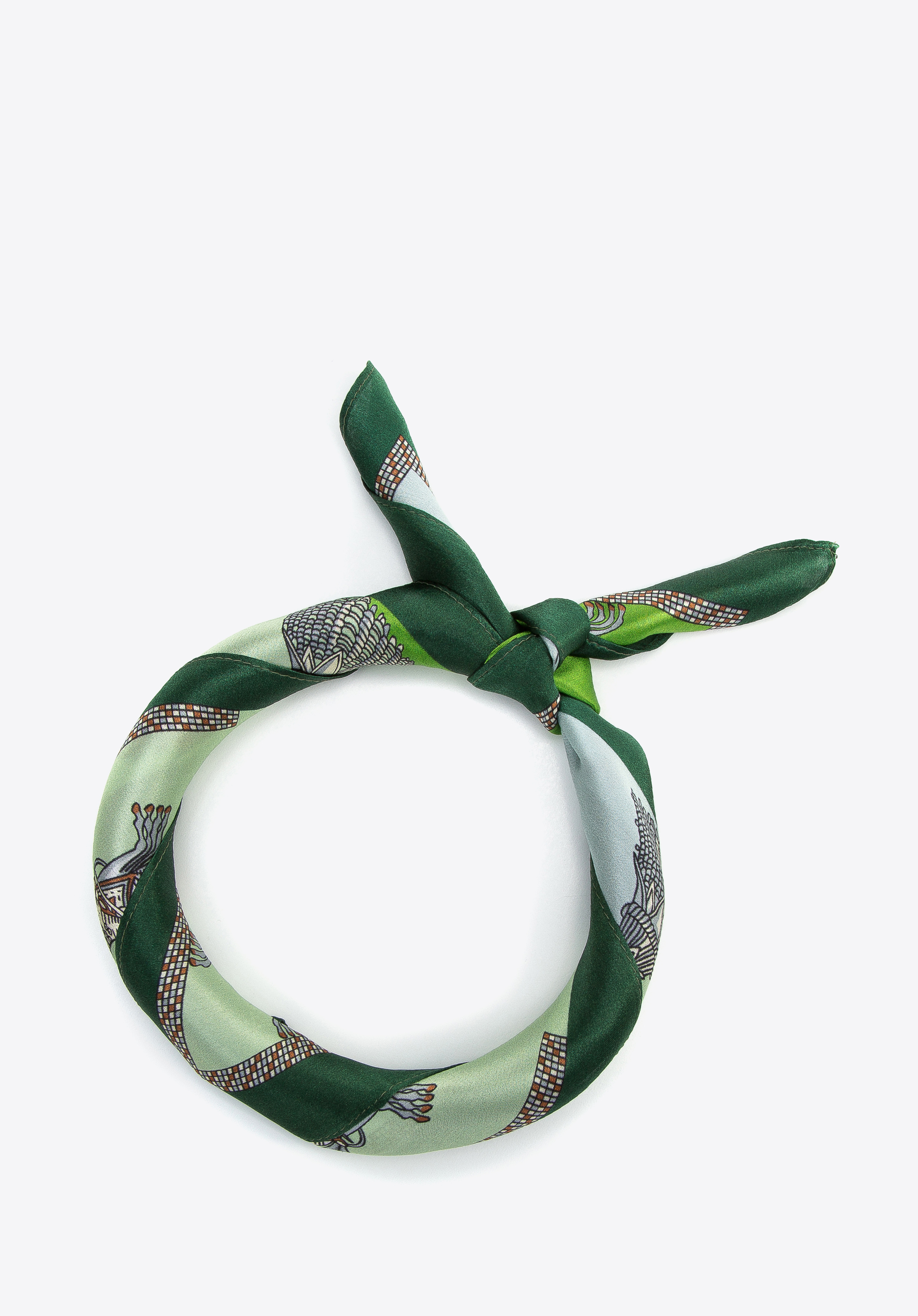 Damska apaszka jedwabna we wzory