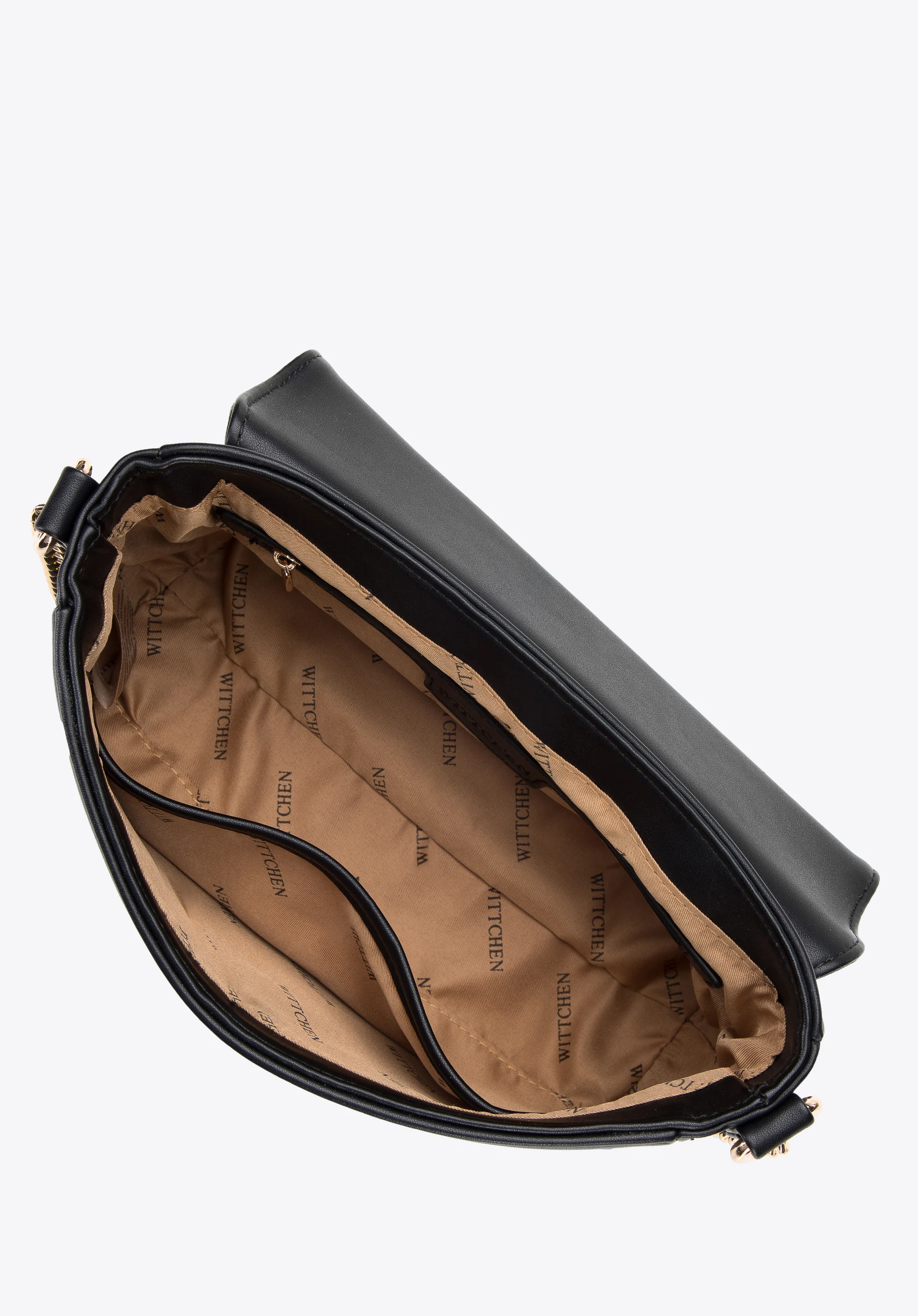 Damska listonoszka z ekoskóry z okrągłą klamrą