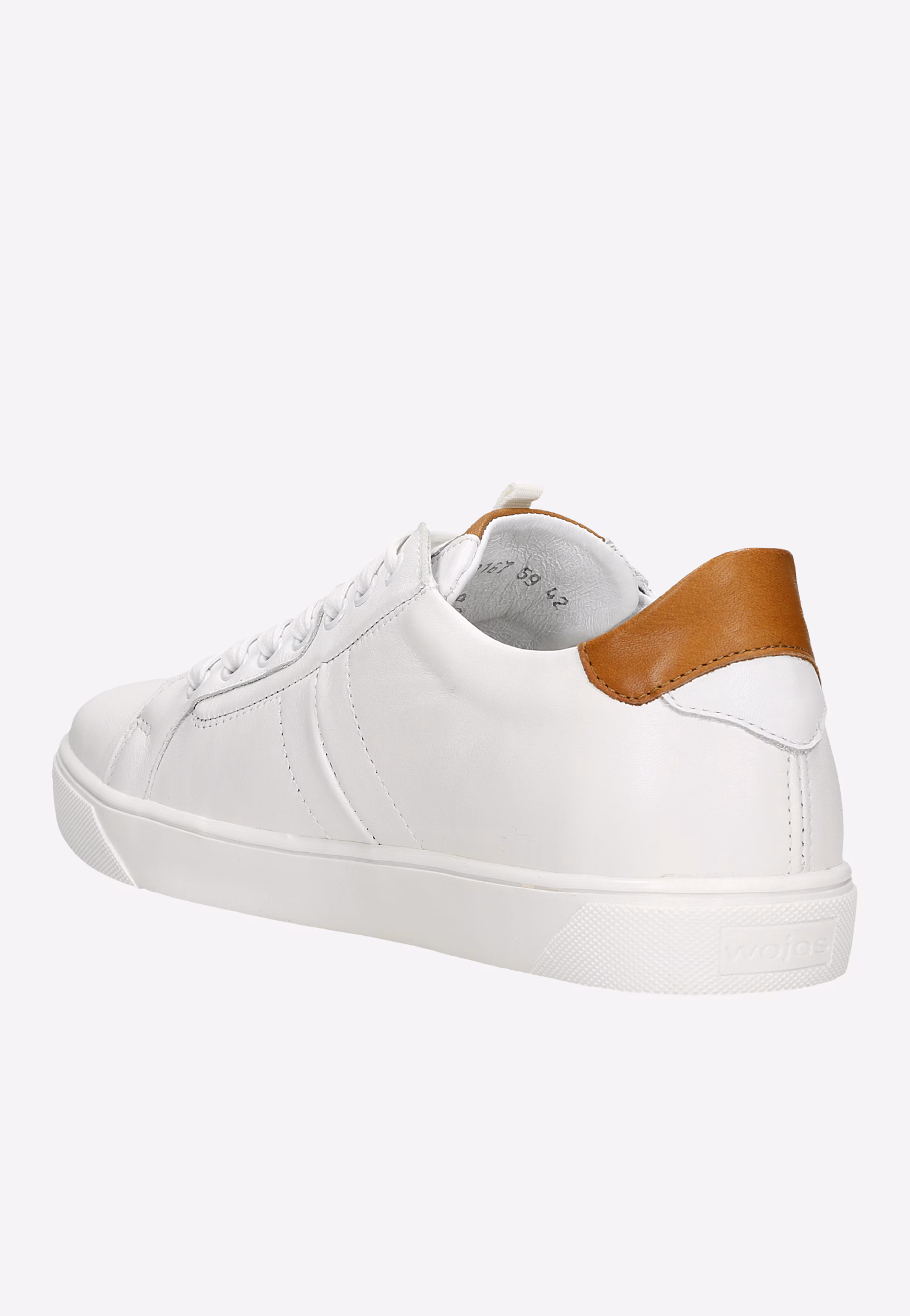 Jasnobrązowe trampki z granatowymi wstawkami