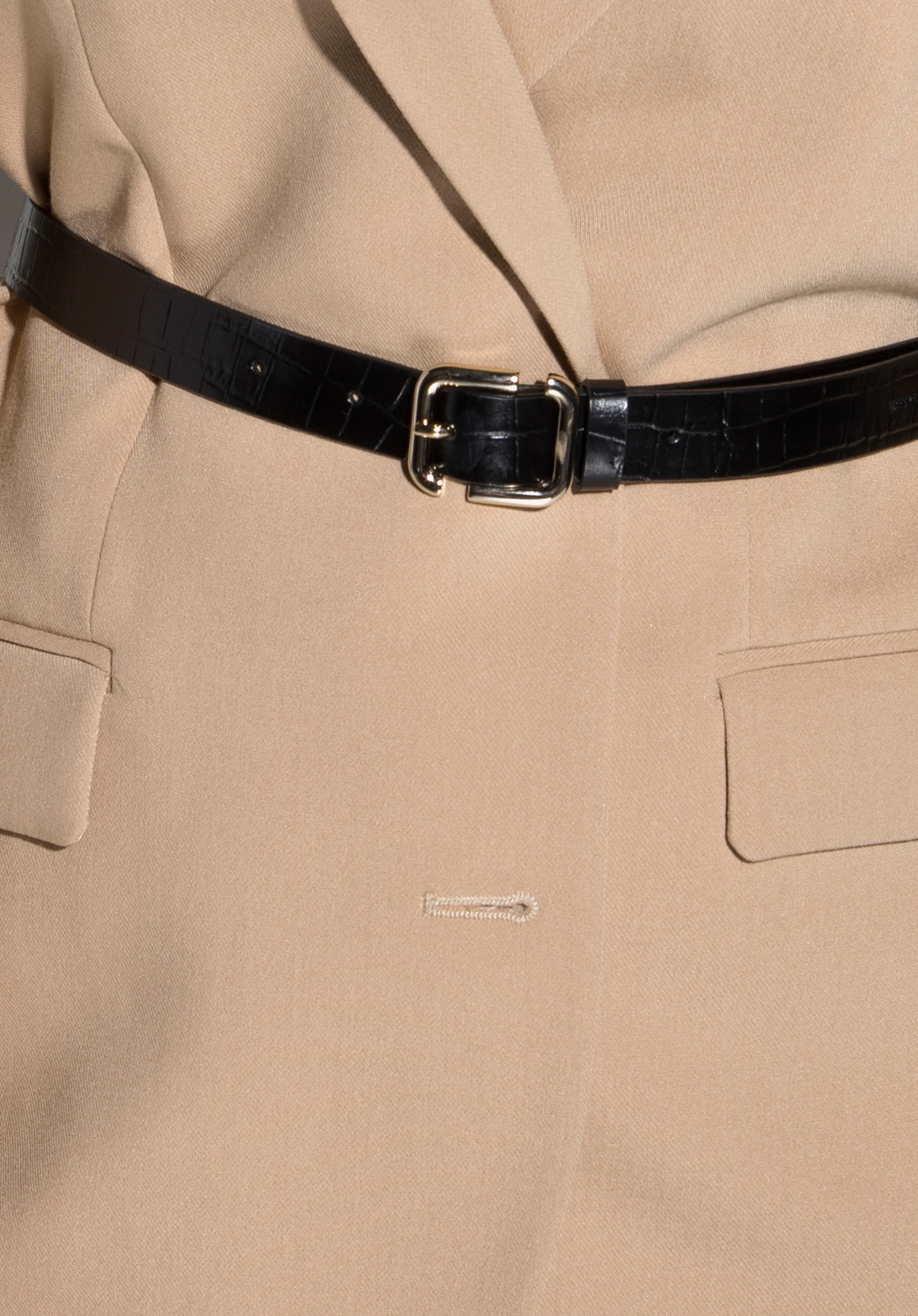 Damski pasek ze skóry o fakturze croco