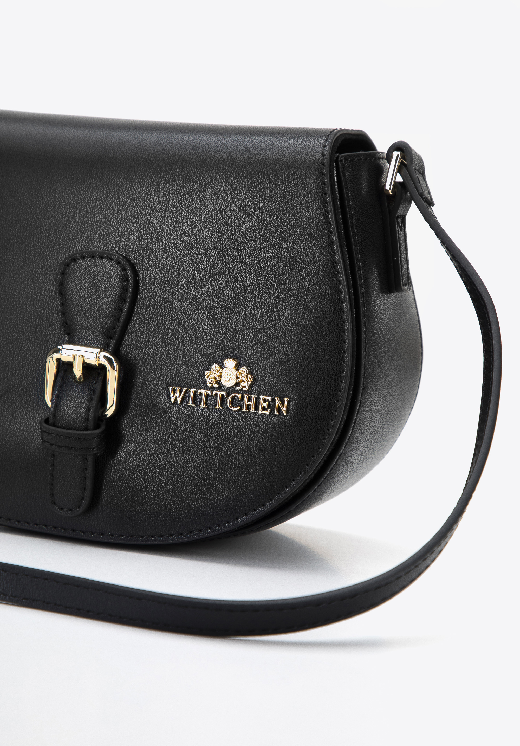 Damska listonoszka skórzana z ozdobną klamerką