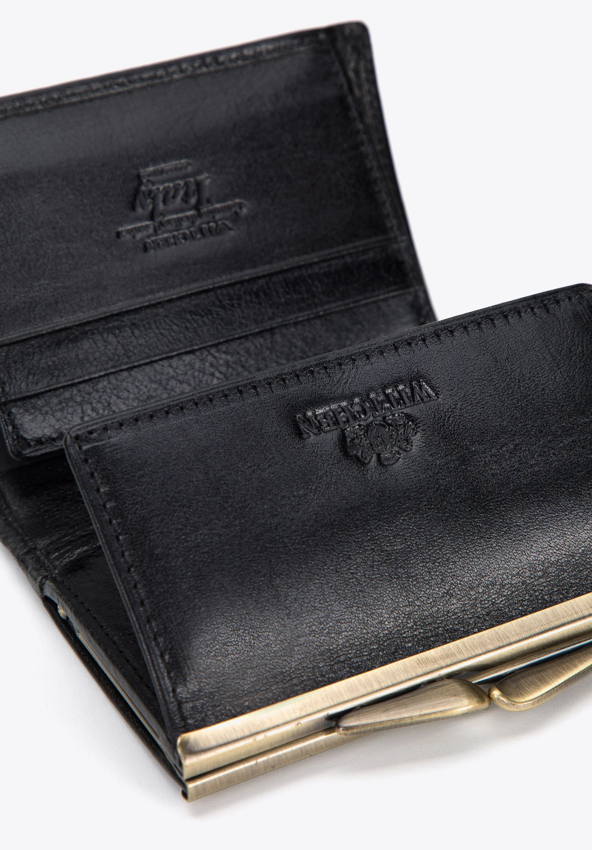 Damski portfel ze skóry na bigiel mały