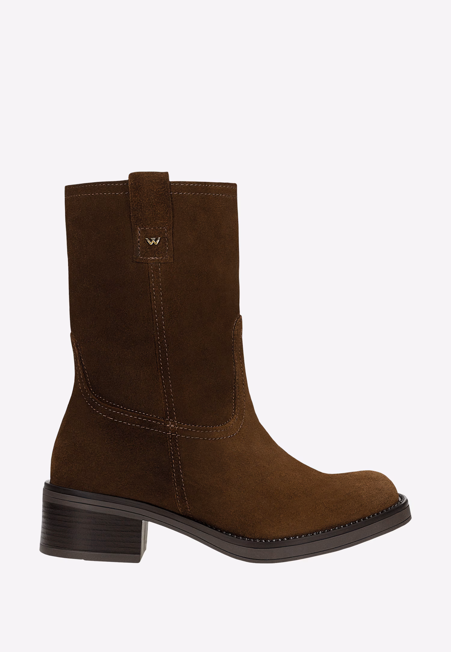 Czarne wsuwane botki damskie z nubuku