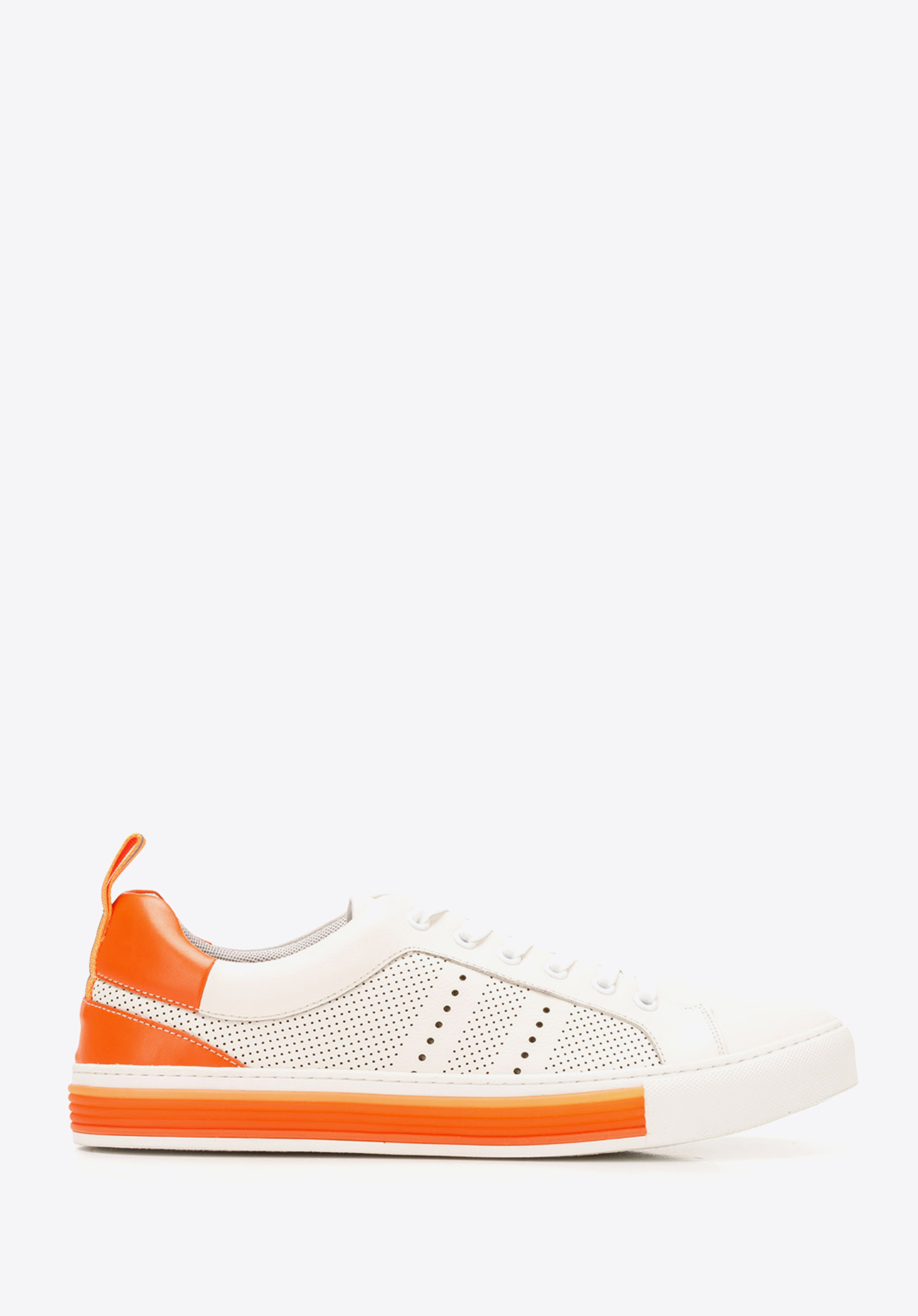 Męskie sneakersy skórzane z perforacjami