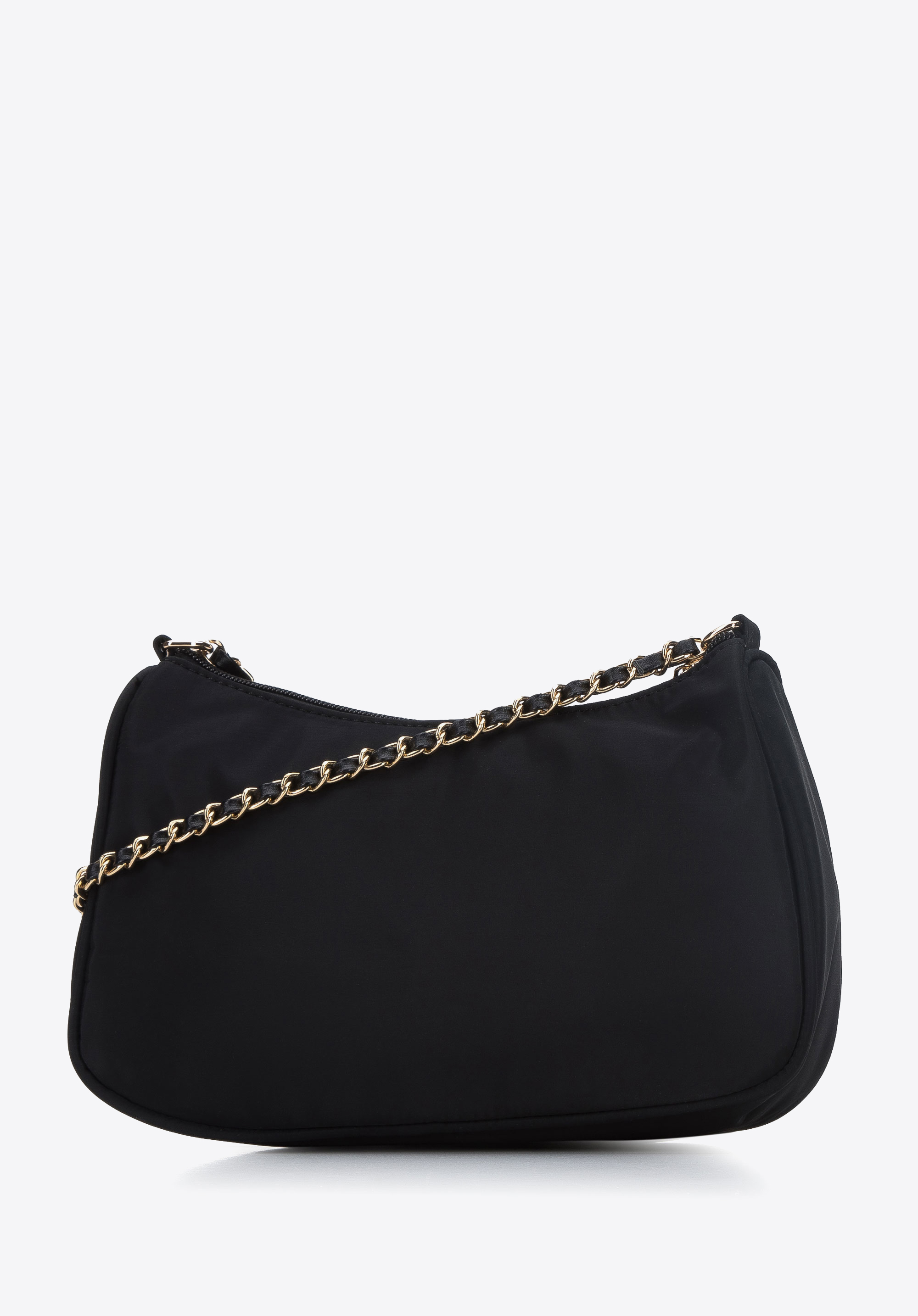 Damska torebka bagietka z nylonu na łańcuszku