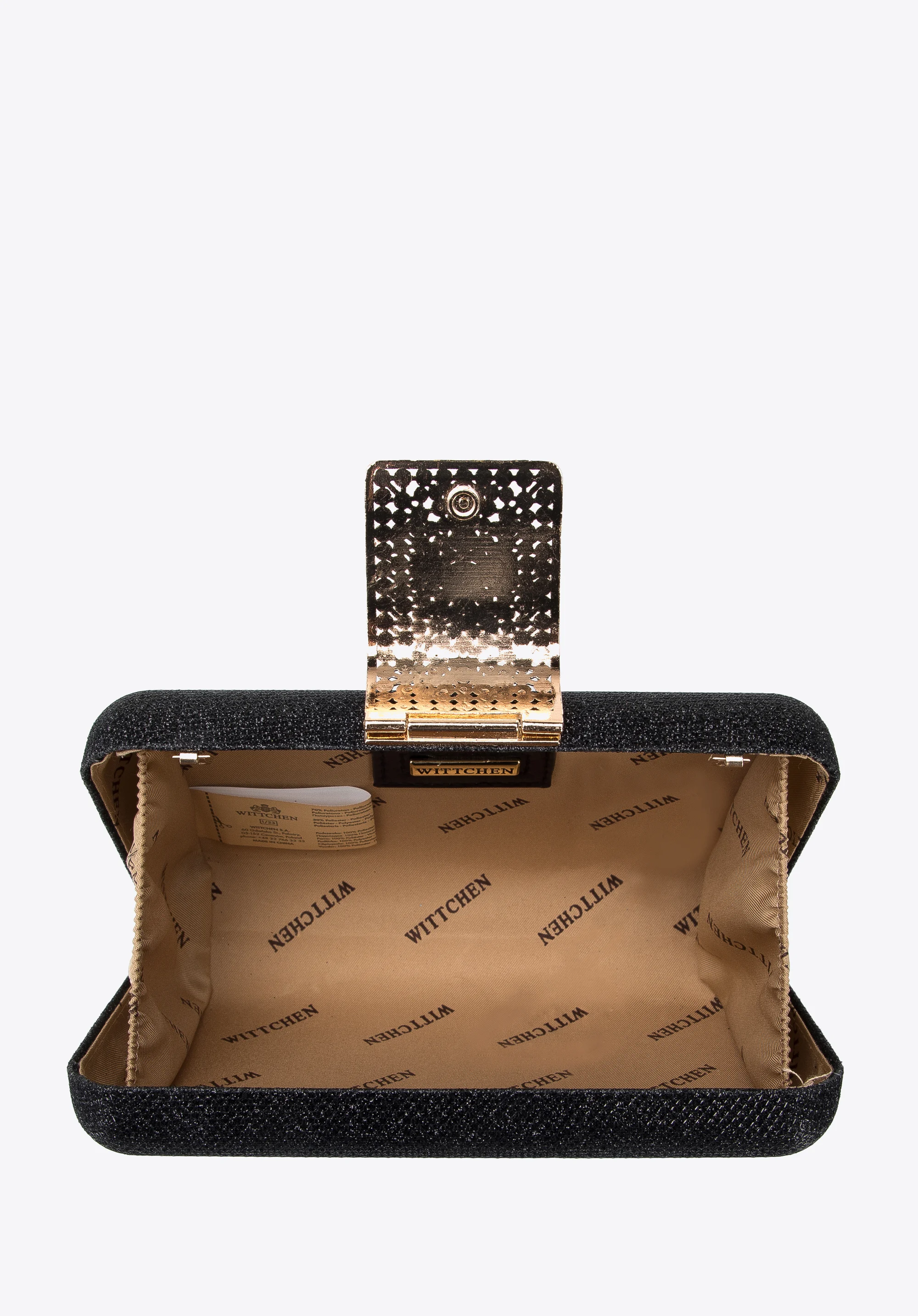 Torebka wieczorowa pudełkowa z błyszczącym zapięciem