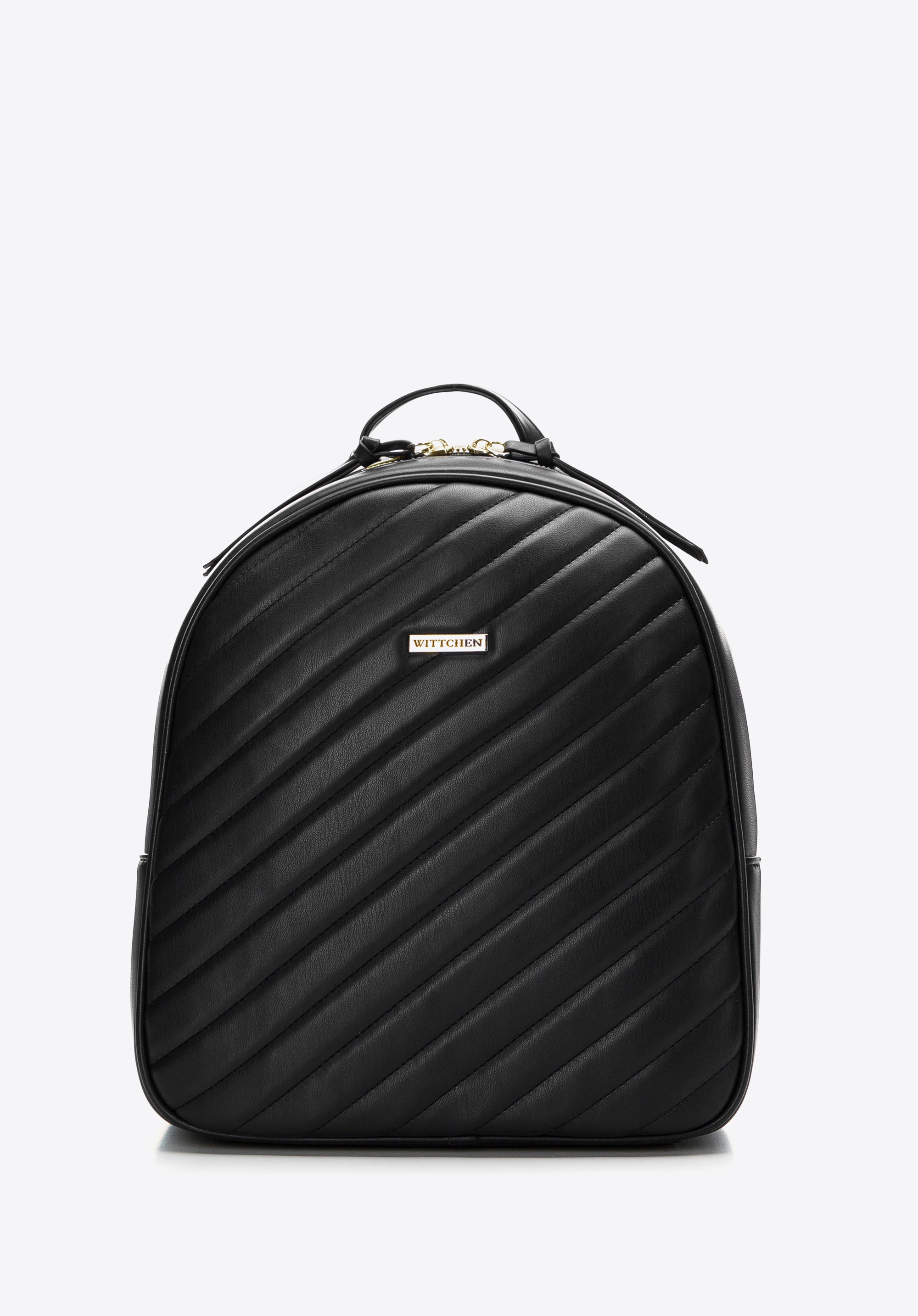 Damski plecak z ukośnie pikowanej skóry ekologicznej