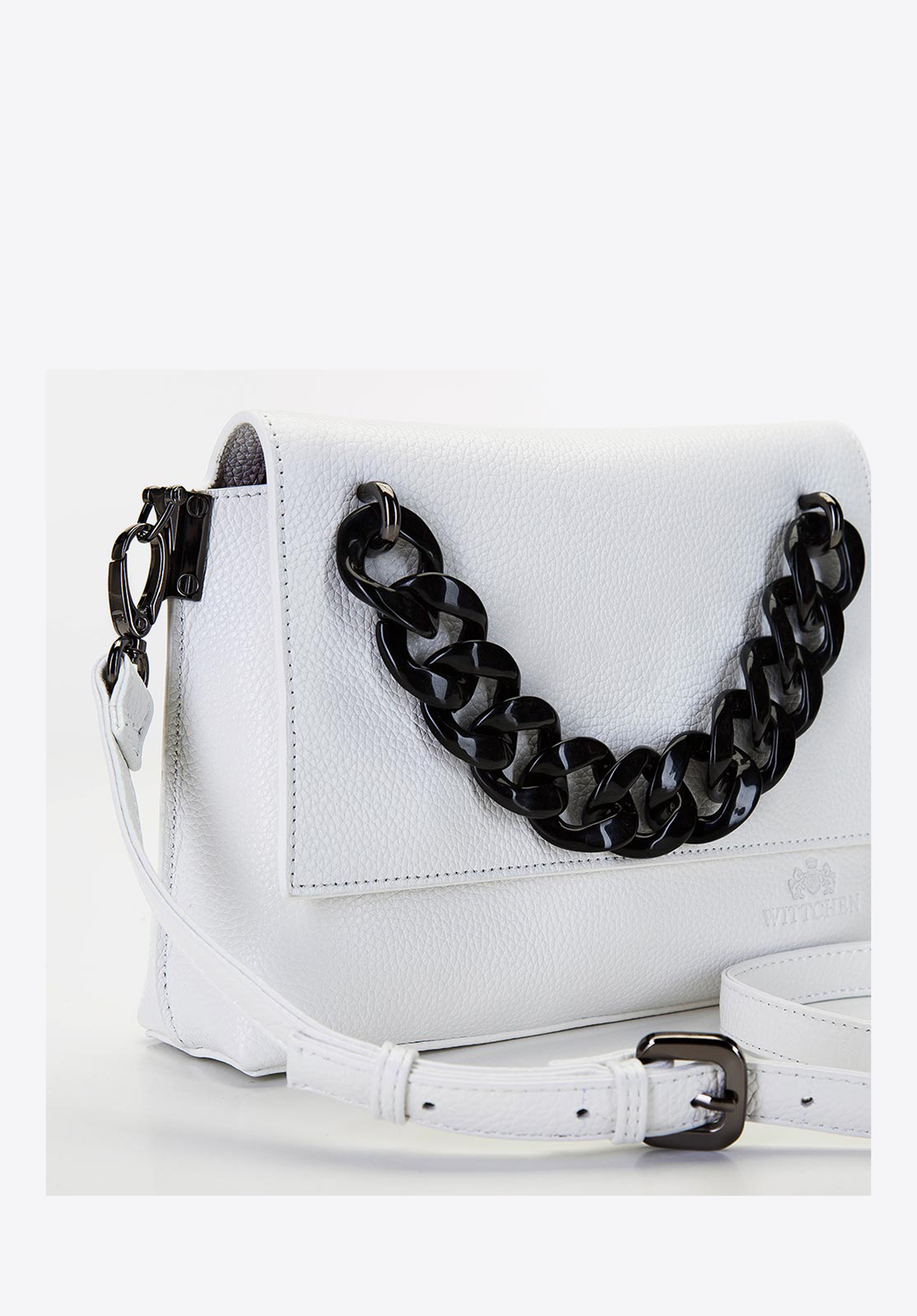 Damska listonoszka skórzana z grubym łańcuchem