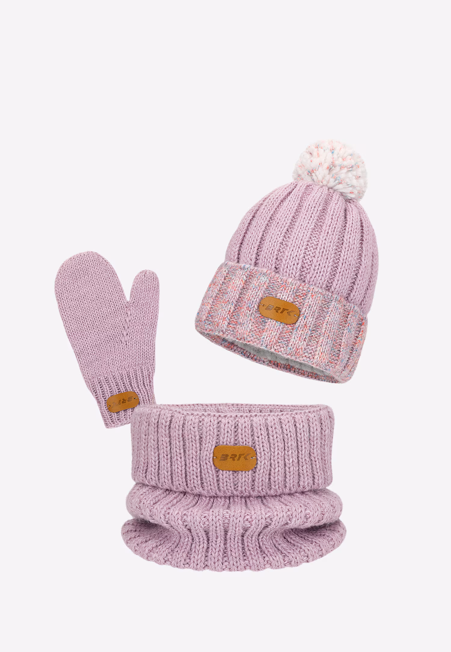 Kolorowy zestaw zimowy BARTEK 85600-16 czapka + komin + rękawiczki