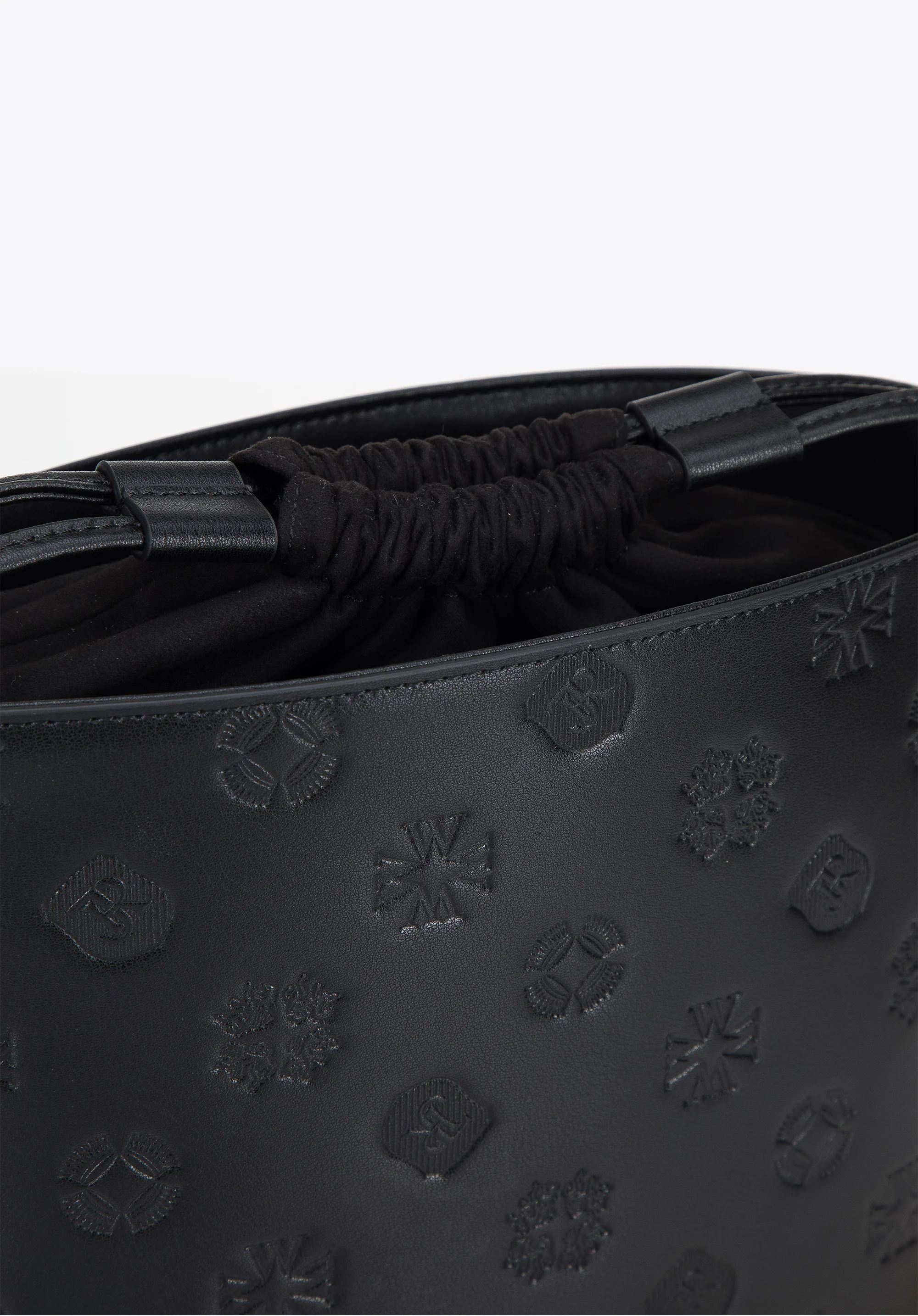 Torebka kubełek skórzana w monogram